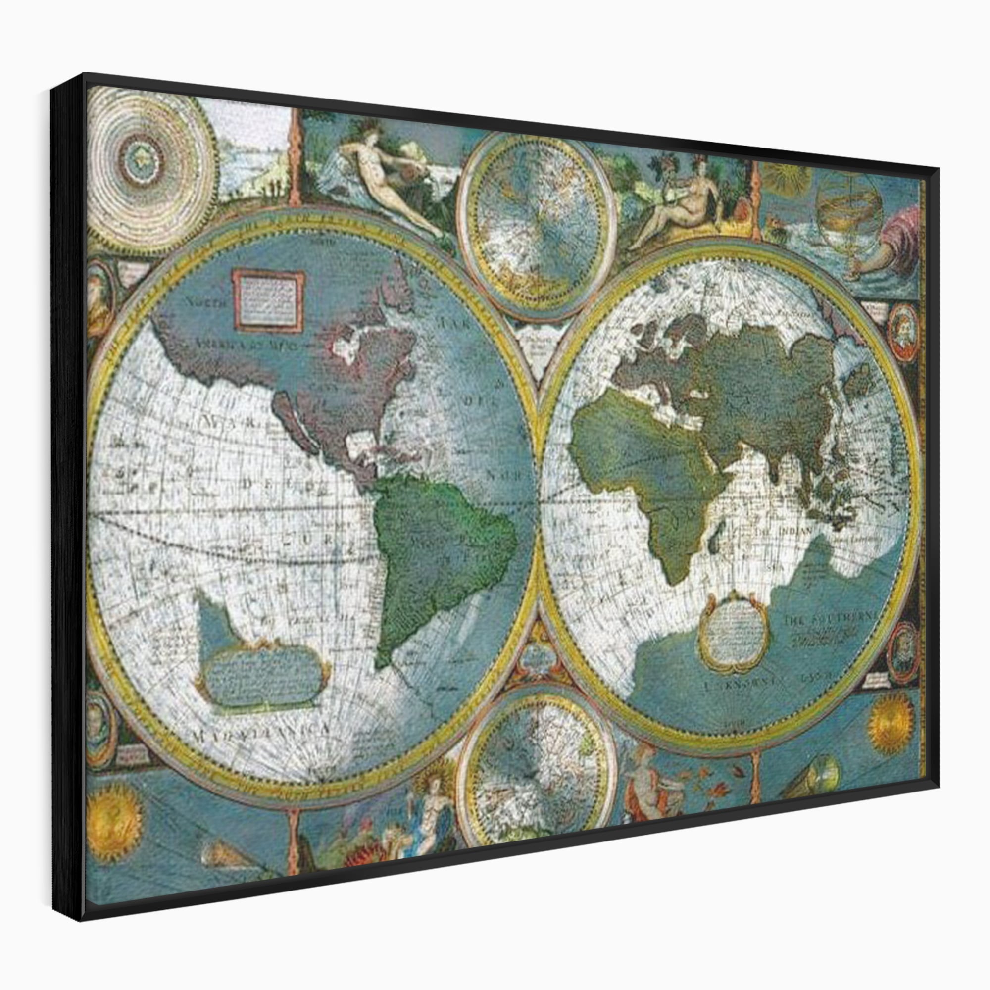 Premium-Leinwandkunst, LuxCanva® L1004, Die Welt im Spiegel der Zeit, Epoche, Segeln, Entdecker, Mythen, Mythos, Planiglobal, Erde, Renaissance, Reiche