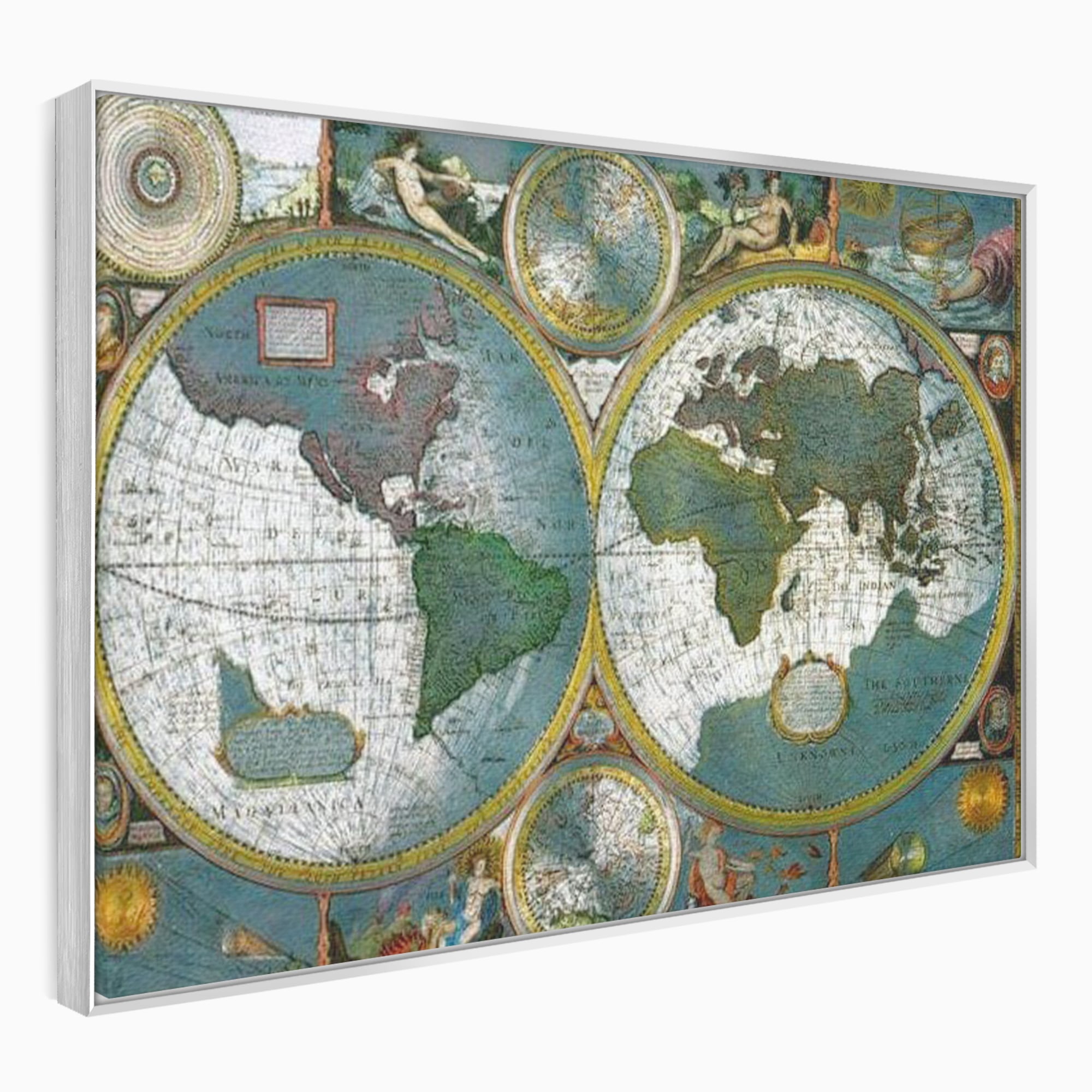 Premium-Leinwandkunst, LuxCanva® L1004, Die Welt im Spiegel der Zeit, Epoche, Segeln, Entdecker, Mythen, Mythos, Planiglobal, Erde, Renaissance, Reiche