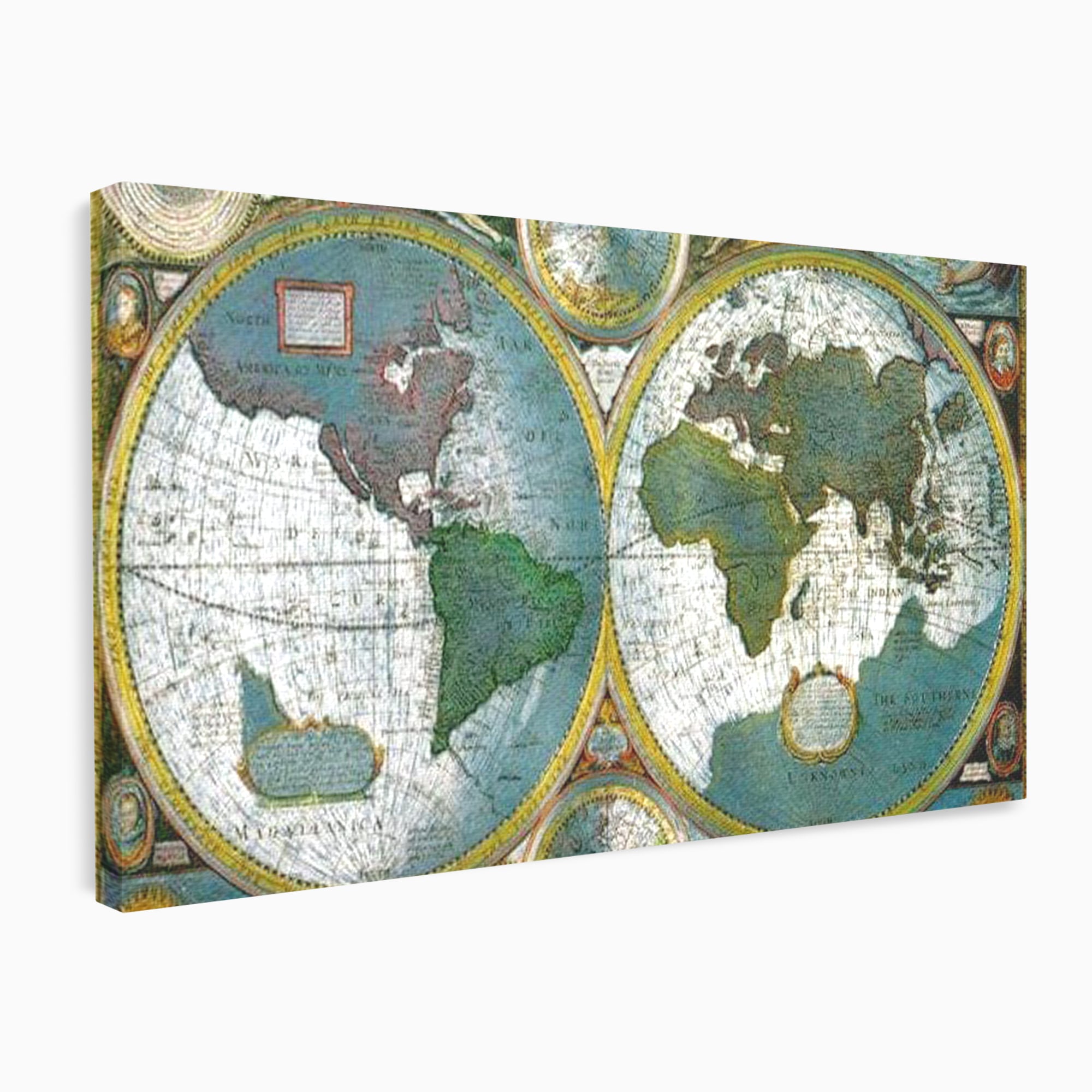 Premium-Leinwandkunst, LuxCanva® L1004, Die Welt im Spiegel der Zeit, Epoche, Segeln, Entdecker, Mythen, Mythos, Planiglobal, Erde, Renaissance, Reiche