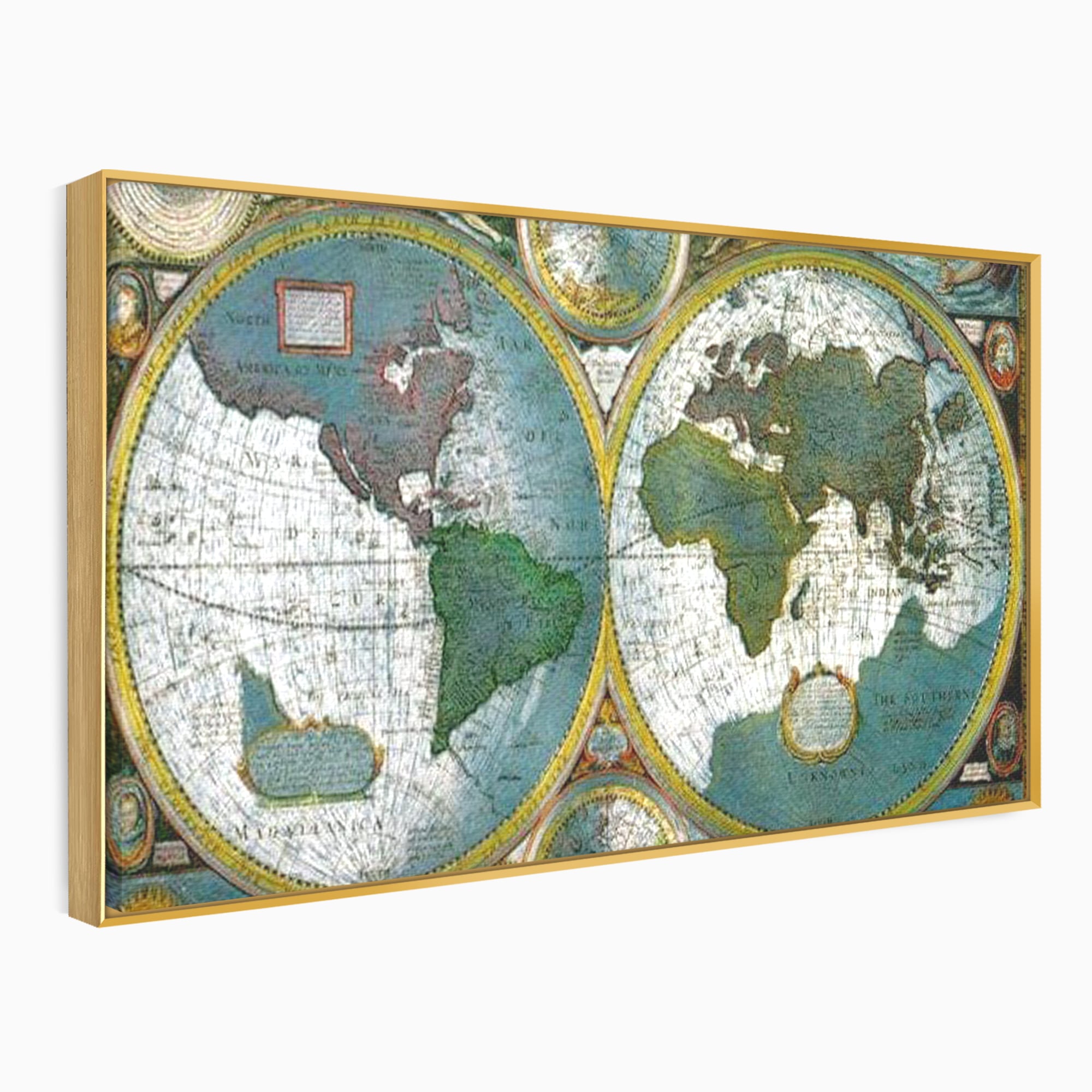 Premium-Leinwandkunst, LuxCanva® L1004, Die Welt im Spiegel der Zeit, Epoche, Segeln, Entdecker, Mythen, Mythos, Planiglobal, Erde, Renaissance, Reiche