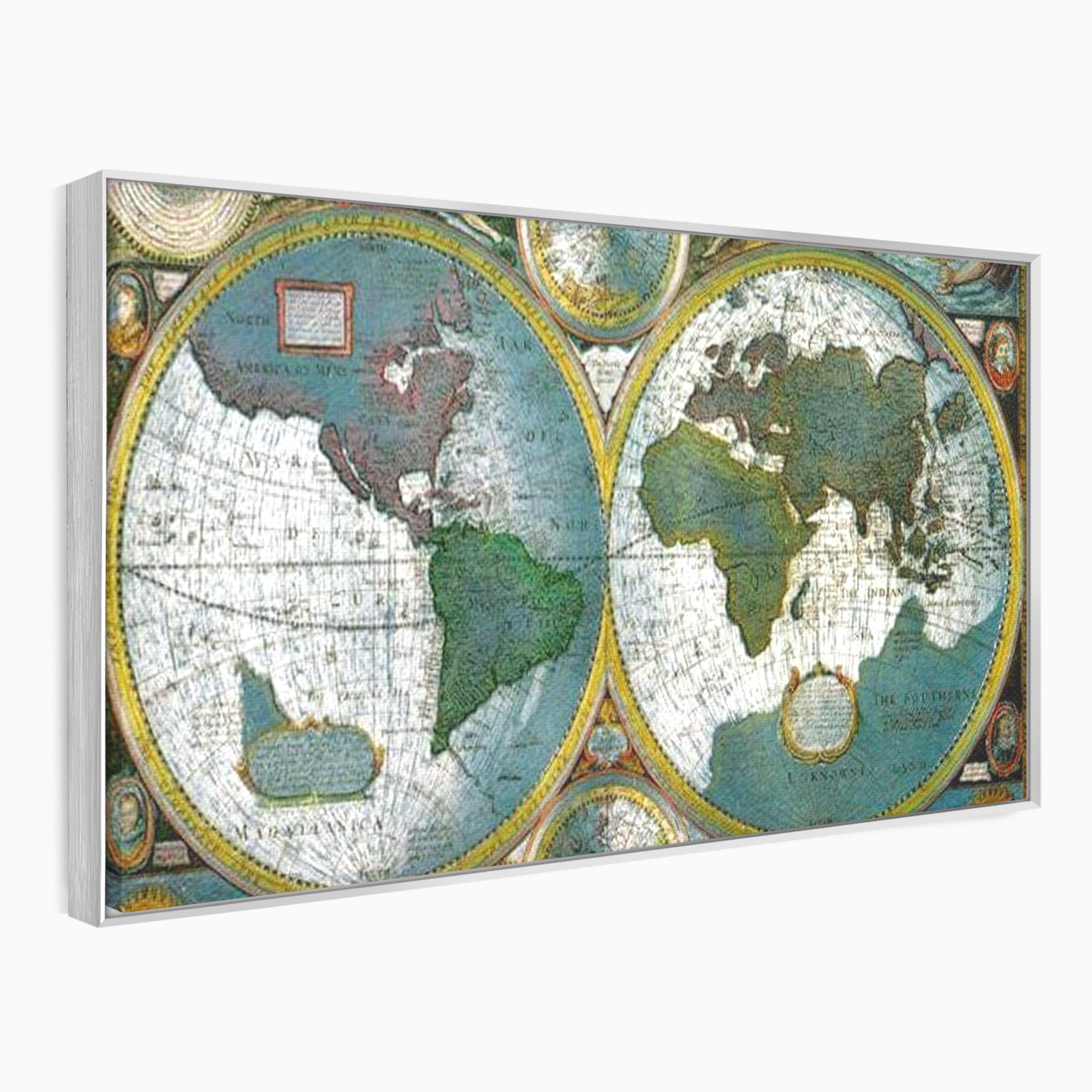 Premium-Leinwandkunst, LuxCanva® L1004, Die Welt im Spiegel der Zeit, Epoche, Segeln, Entdecker, Mythen, Mythos, Planiglobal, Erde, Renaissance, Reiche