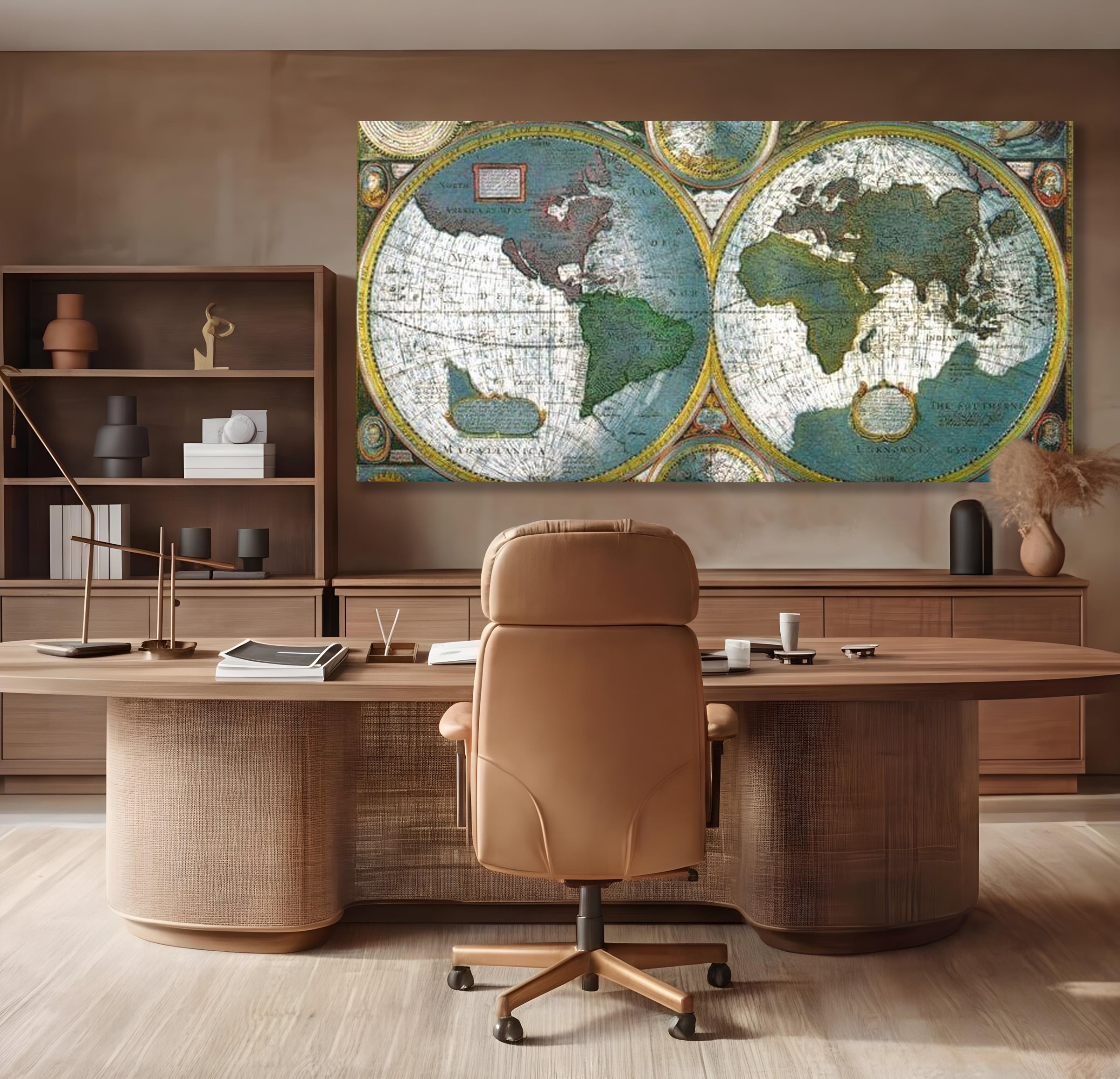 Premium-Leinwandkunst, LuxCanva® L1004, Die Welt im Spiegel der Zeit, Epoche, Segeln, Entdecker, Mythen, Mythos, Planiglobal, Erde, Renaissance, Reiche