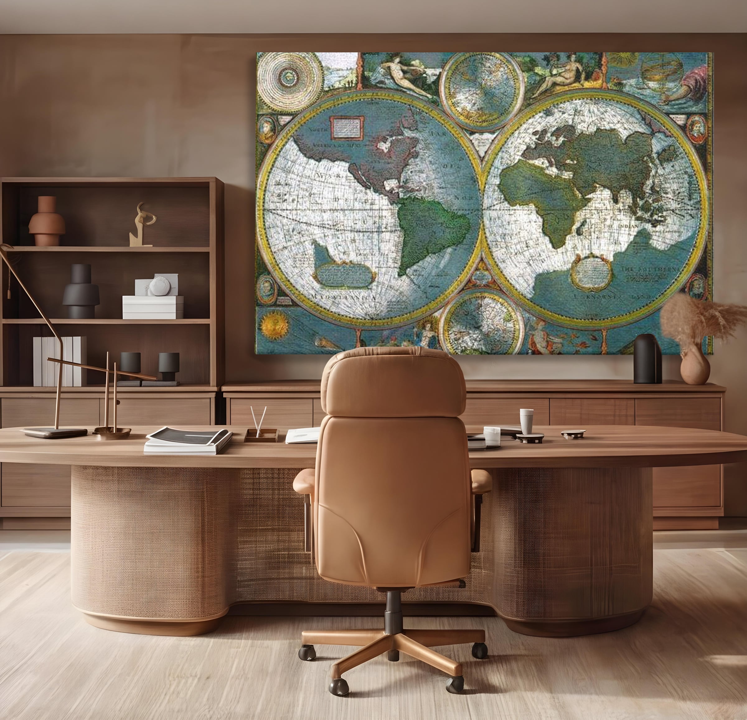 Premium-Leinwandkunst, LuxCanva® L1004, Die Welt im Spiegel der Zeit, Epoche, Segeln, Entdecker, Mythen, Mythos, Planiglobal, Erde, Renaissance, Reiche
