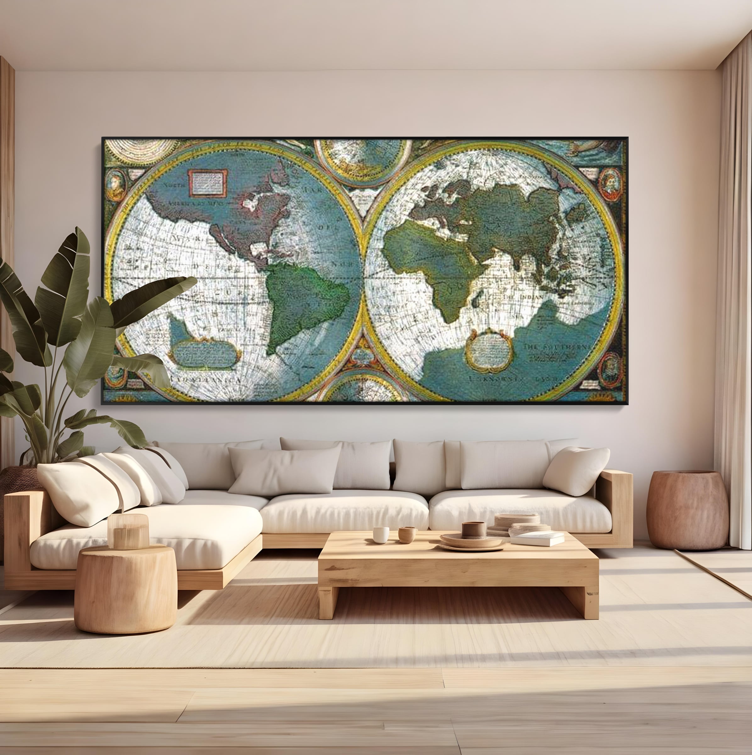 Premium-Leinwandkunst, LuxCanva® L1004, Die Welt im Spiegel der Zeit, Epoche, Segeln, Entdecker, Mythen, Mythos, Planiglobal, Erde, Renaissance, Reiche