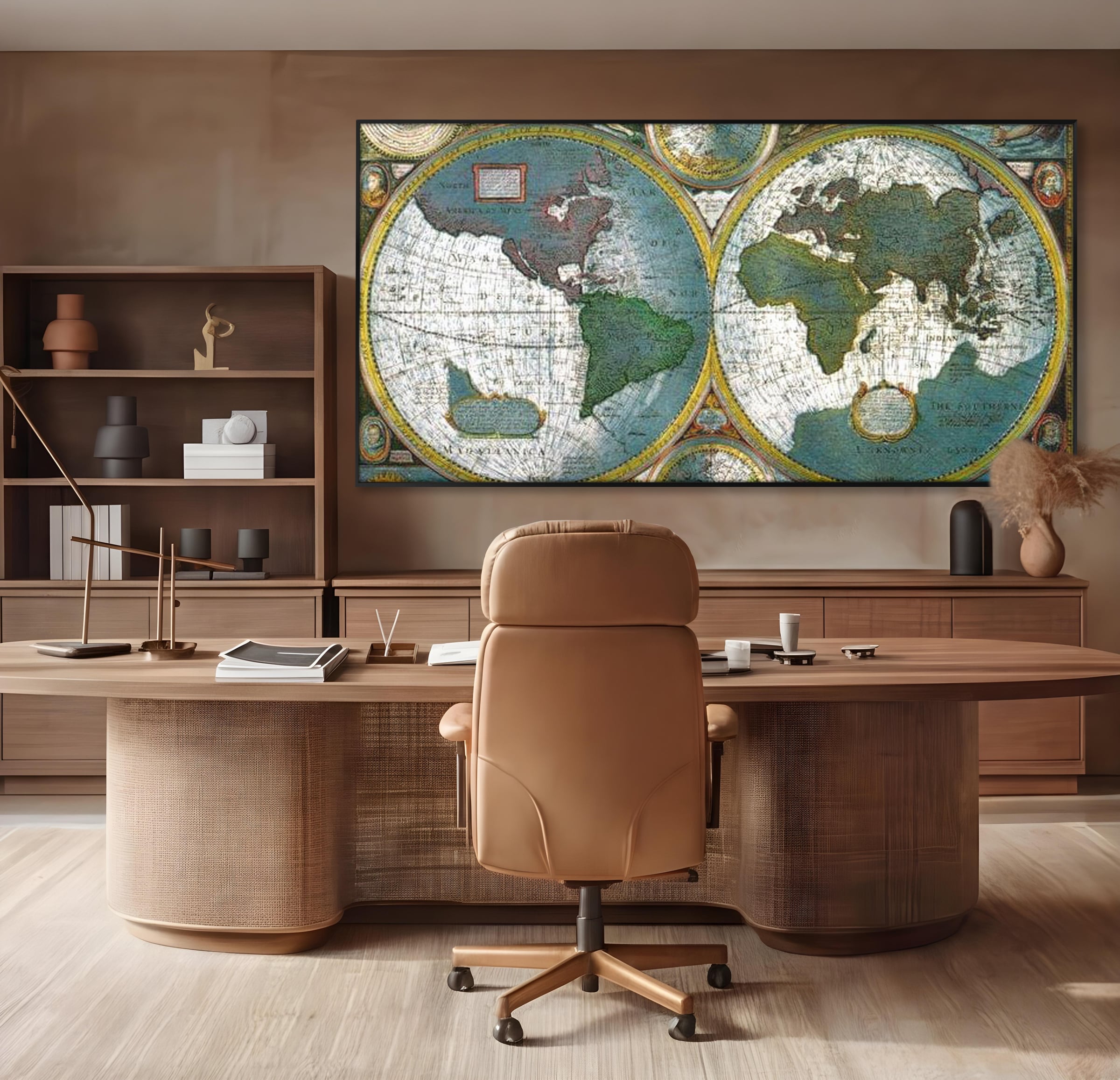 Premium-Leinwandkunst, LuxCanva® L1004, Die Welt im Spiegel der Zeit, Epoche, Segeln, Entdecker, Mythen, Mythos, Planiglobal, Erde, Renaissance, Reiche