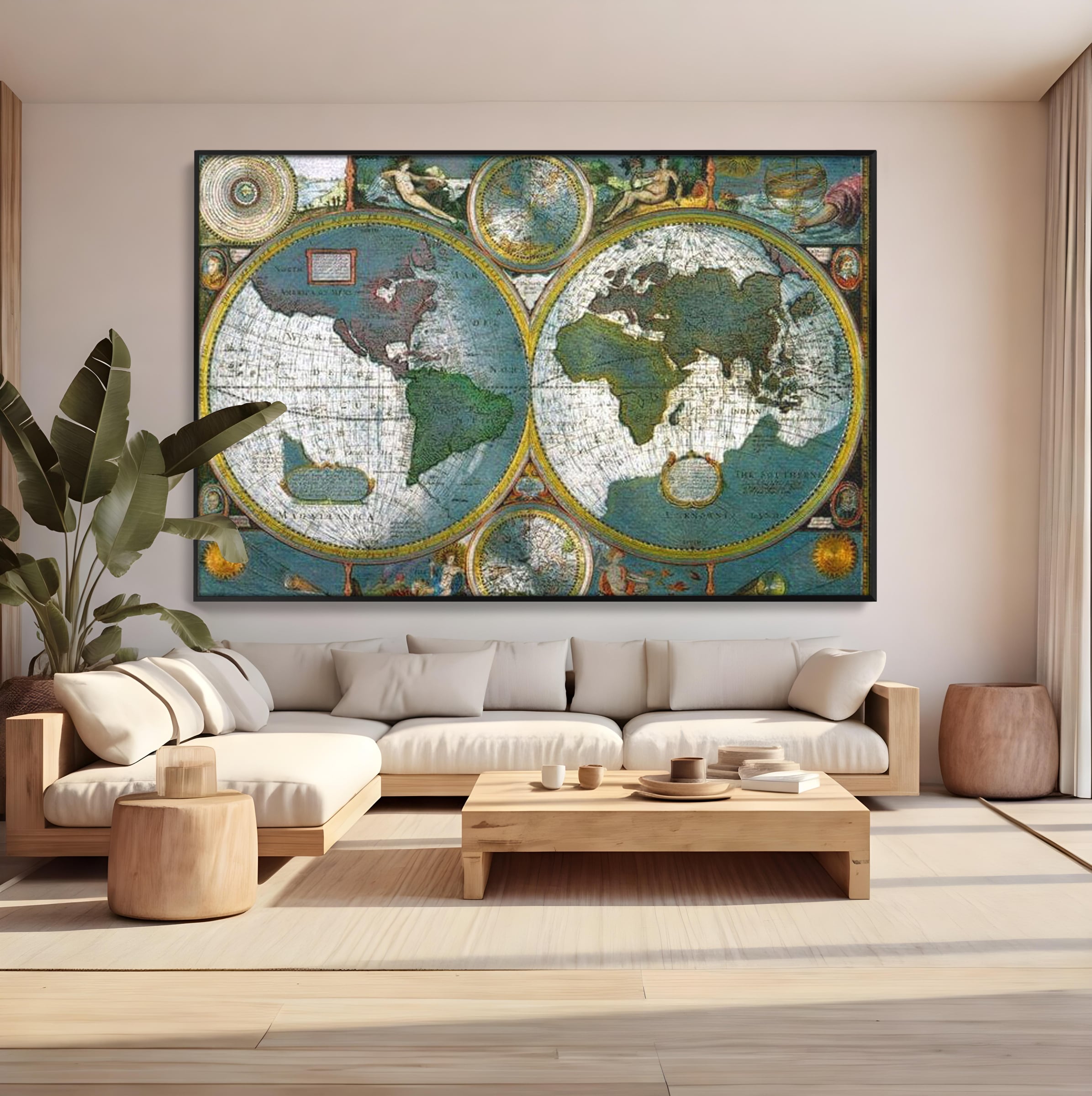 Premium-Leinwandkunst, LuxCanva® L1004, Die Welt im Spiegel der Zeit, Epoche, Segeln, Entdecker, Mythen, Mythos, Planiglobal, Erde, Renaissance, Reiche