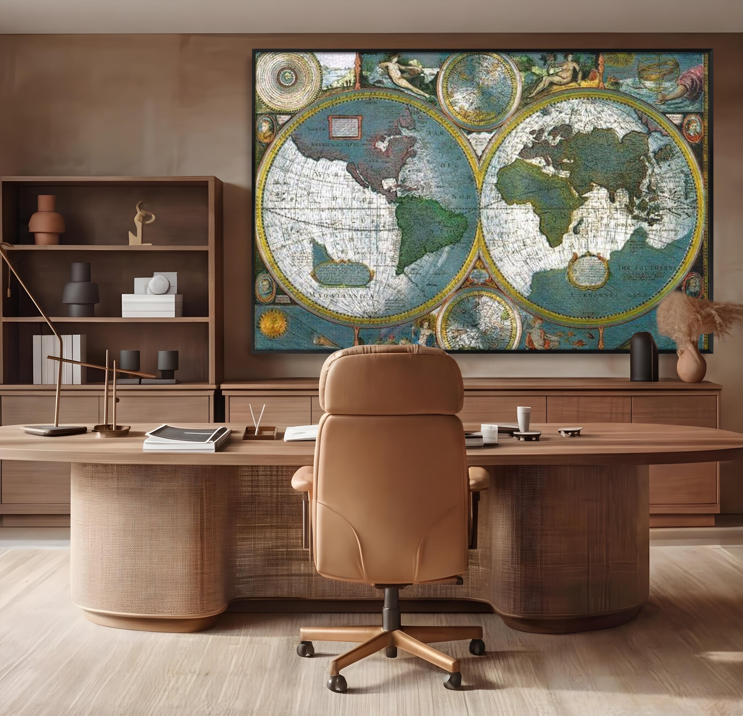 Premium-Leinwandkunst, LuxCanva® L1004, Die Welt im Spiegel der Zeit, Epoche, Segeln, Entdecker, Mythen, Mythos, Planiglobal, Erde, Renaissance, Reiche