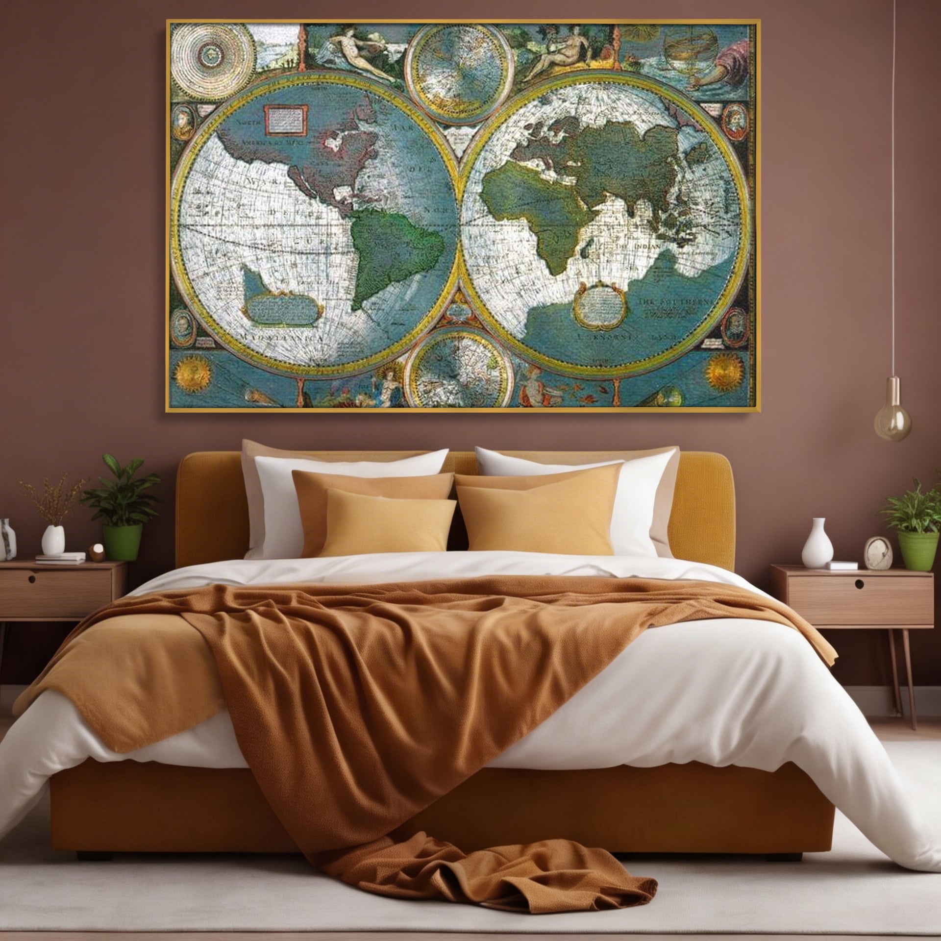 Premium-Leinwandkunst, LuxCanva® L1004, Die Welt im Spiegel der Zeit, Epoche, Segeln, Entdecker, Mythen, Mythos, Planiglobal, Erde, Renaissance, Reiche