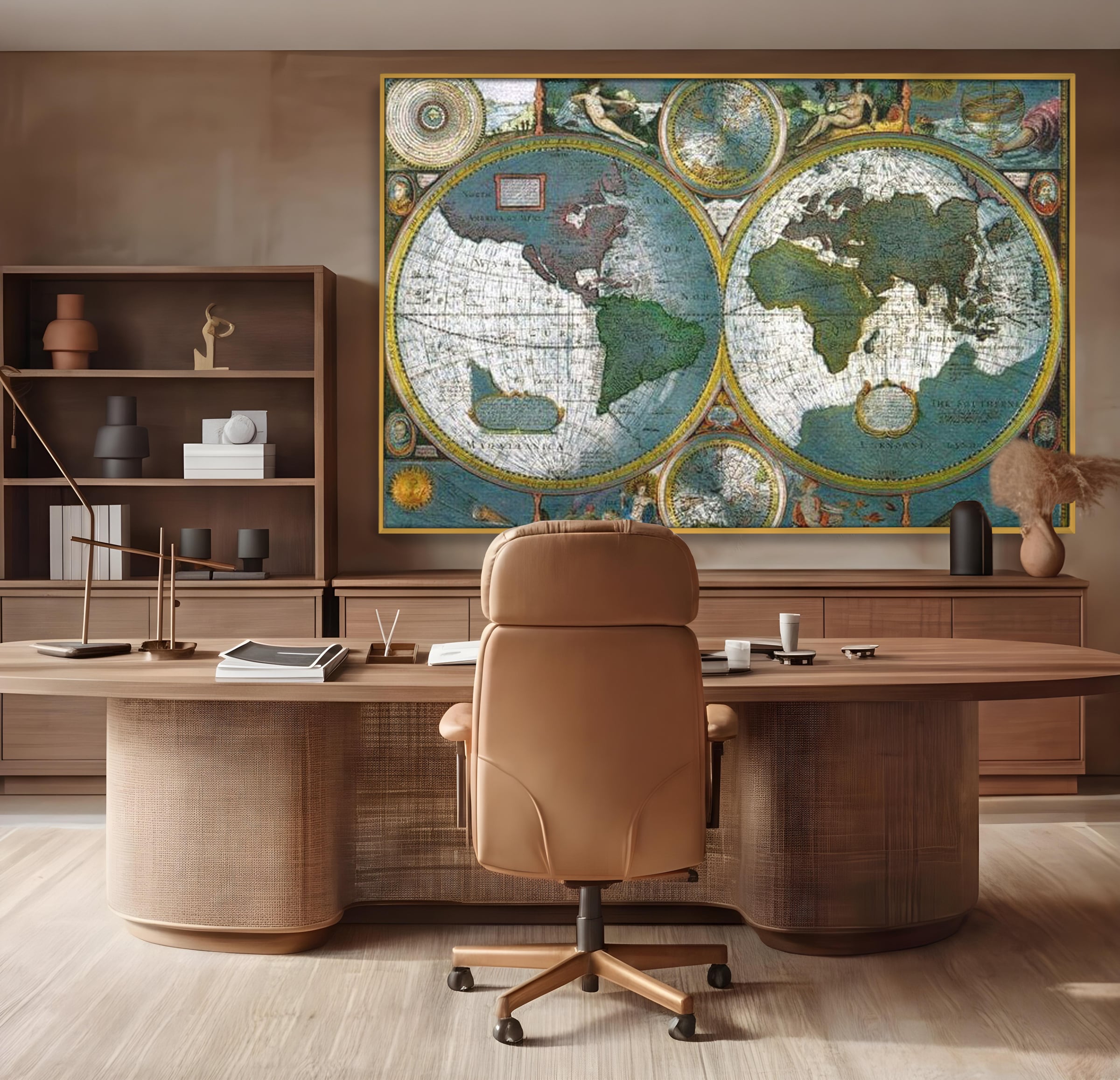 Premium-Leinwandkunst, LuxCanva® L1004, Die Welt im Spiegel der Zeit, Epoche, Segeln, Entdecker, Mythen, Mythos, Planiglobal, Erde, Renaissance, Reiche