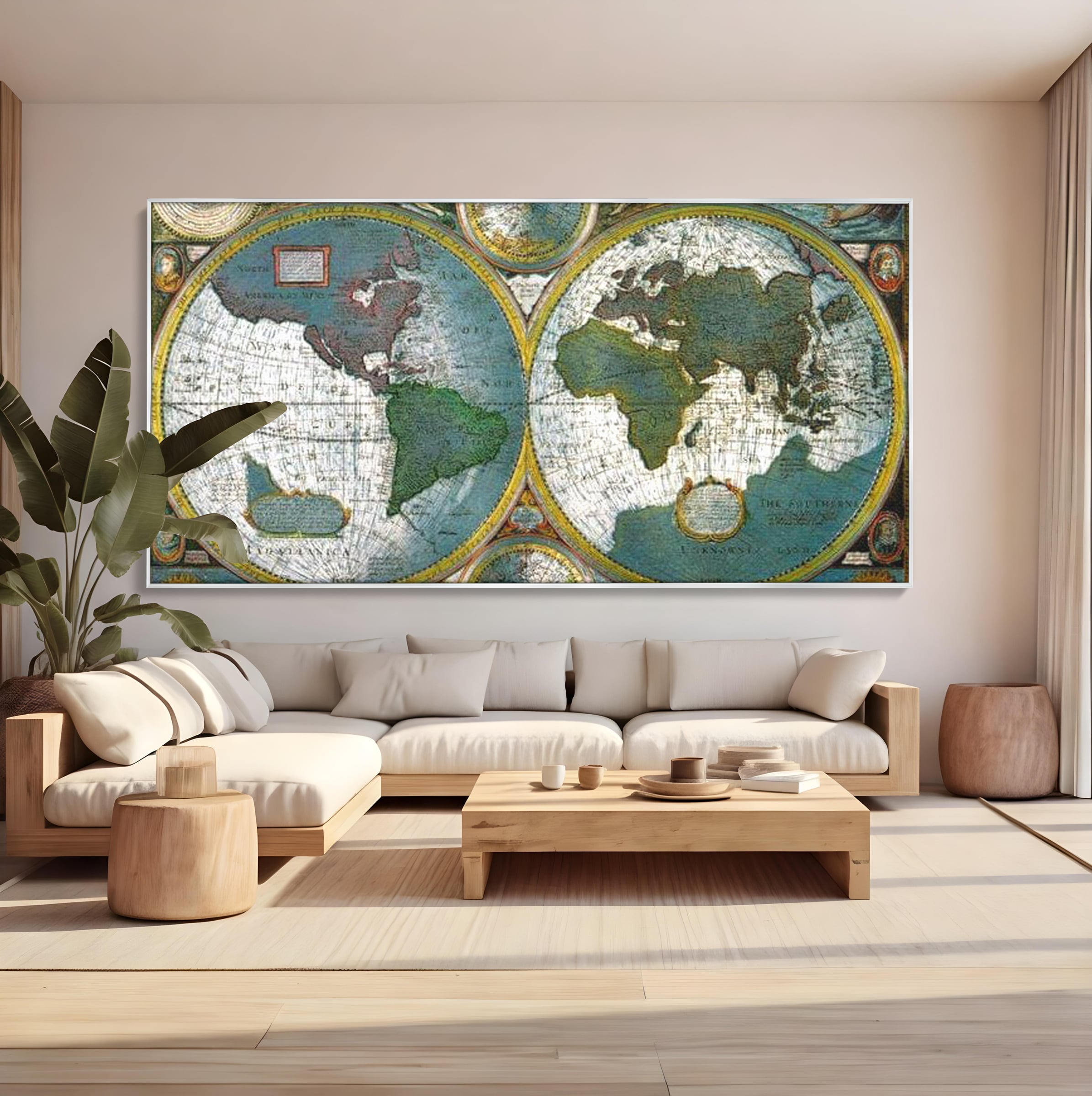 Premium-Leinwandkunst, LuxCanva® L1004, Die Welt im Spiegel der Zeit, Epoche, Segeln, Entdecker, Mythen, Mythos, Planiglobal, Erde, Renaissance, Reiche