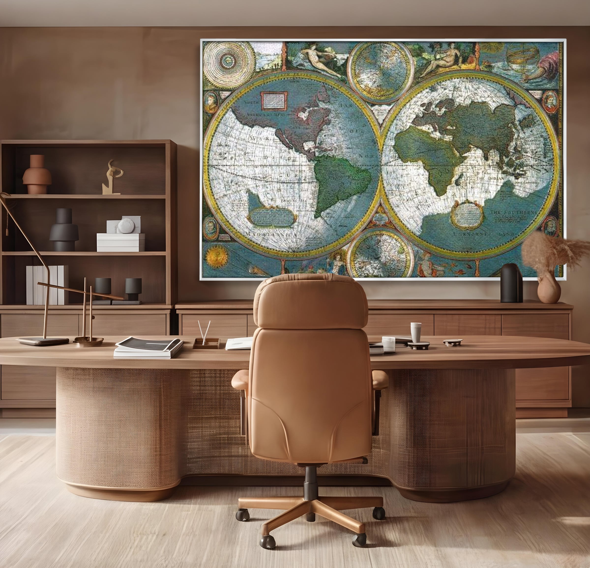 Premium-Leinwandkunst, LuxCanva® L1004, Die Welt im Spiegel der Zeit, Epoche, Segeln, Entdecker, Mythen, Mythos, Planiglobal, Erde, Renaissance, Reiche