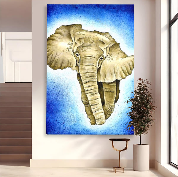 Leinwand Premium Canvas Wall Art, LuxCanva® L1005, Herald of the Great African Sea, Afrika, Elefant, Portrait, Tropen, Fauna, Savanne, Safari, Ökosystem