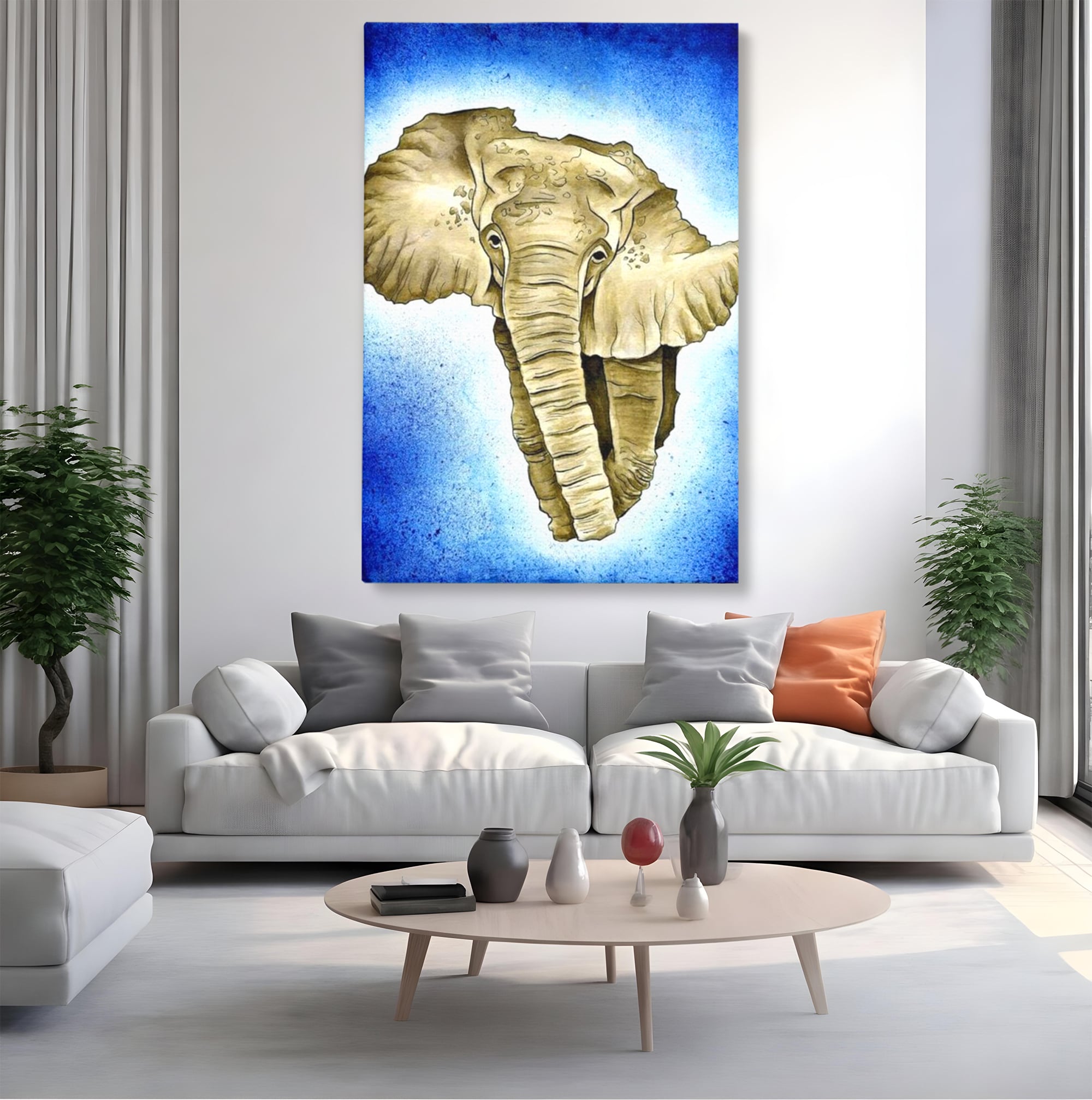 Leinwand Premium Canvas Wall Art, LuxCanva® L1005, Herald of the Great African Sea, Afrika, Elefant, Portrait, Tropen, Fauna, Savanne, Safari, Ökosystem