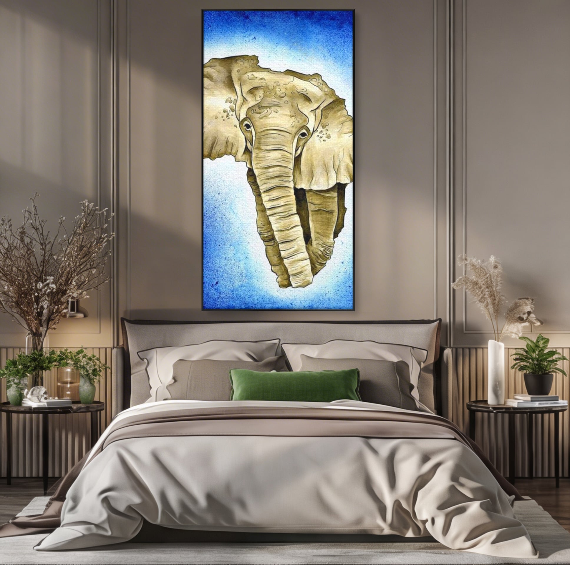 Leinwand Premium Canvas Wall Art, LuxCanva® L1005, Herald of the Great African Sea, Afrika, Elefant, Portrait, Tropen, Fauna, Savanne, Safari, Ökosystem