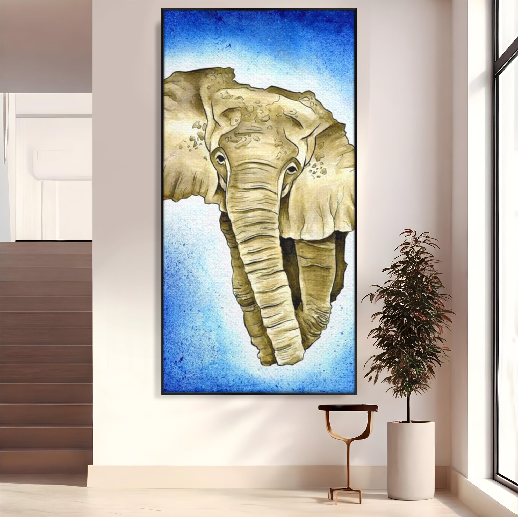 Leinwand Premium Canvas Wall Art, LuxCanva® L1005, Herald of the Great African Sea, Afrika, Elefant, Portrait, Tropen, Fauna, Savanne, Safari, Ökosystem