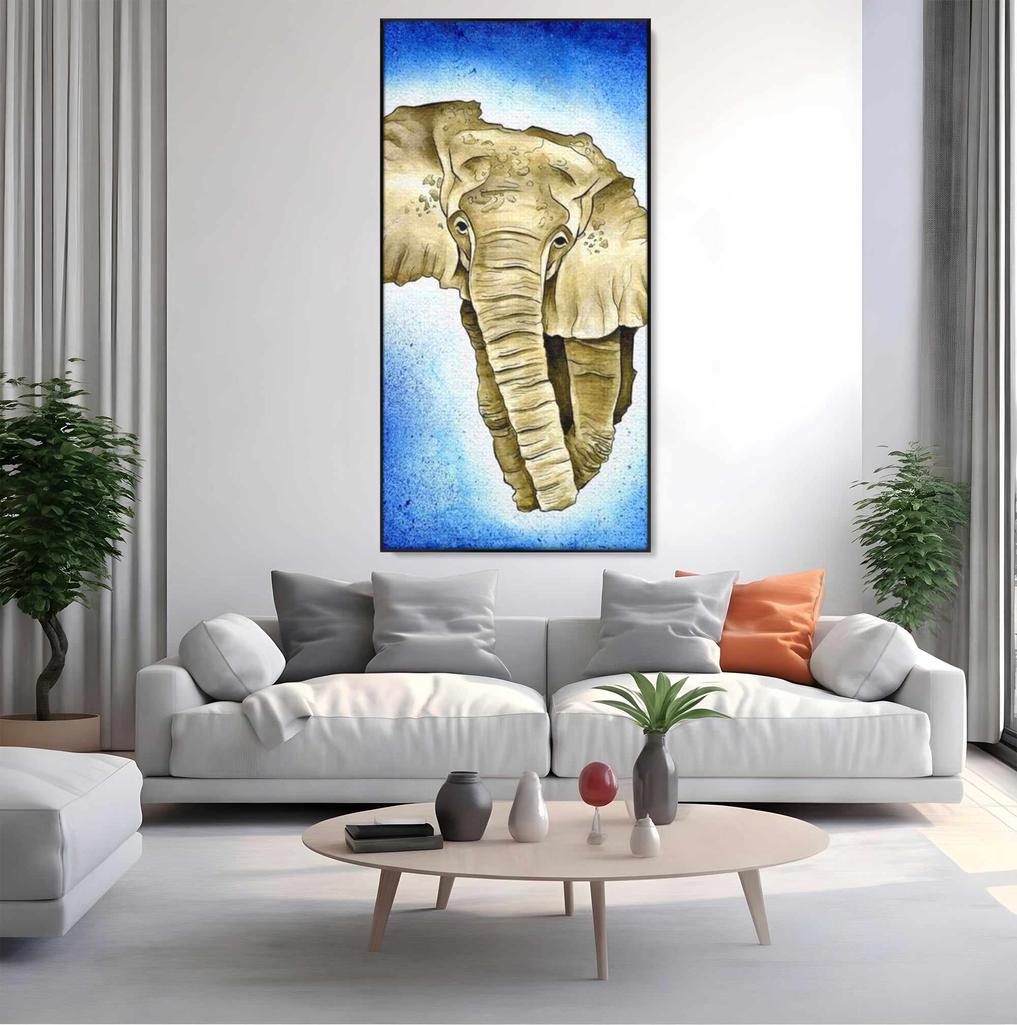 Leinwand Premium Canvas Wall Art, LuxCanva® L1005, Herald of the Great African Sea, Afrika, Elefant, Portrait, Tropen, Fauna, Savanne, Safari, Ökosystem