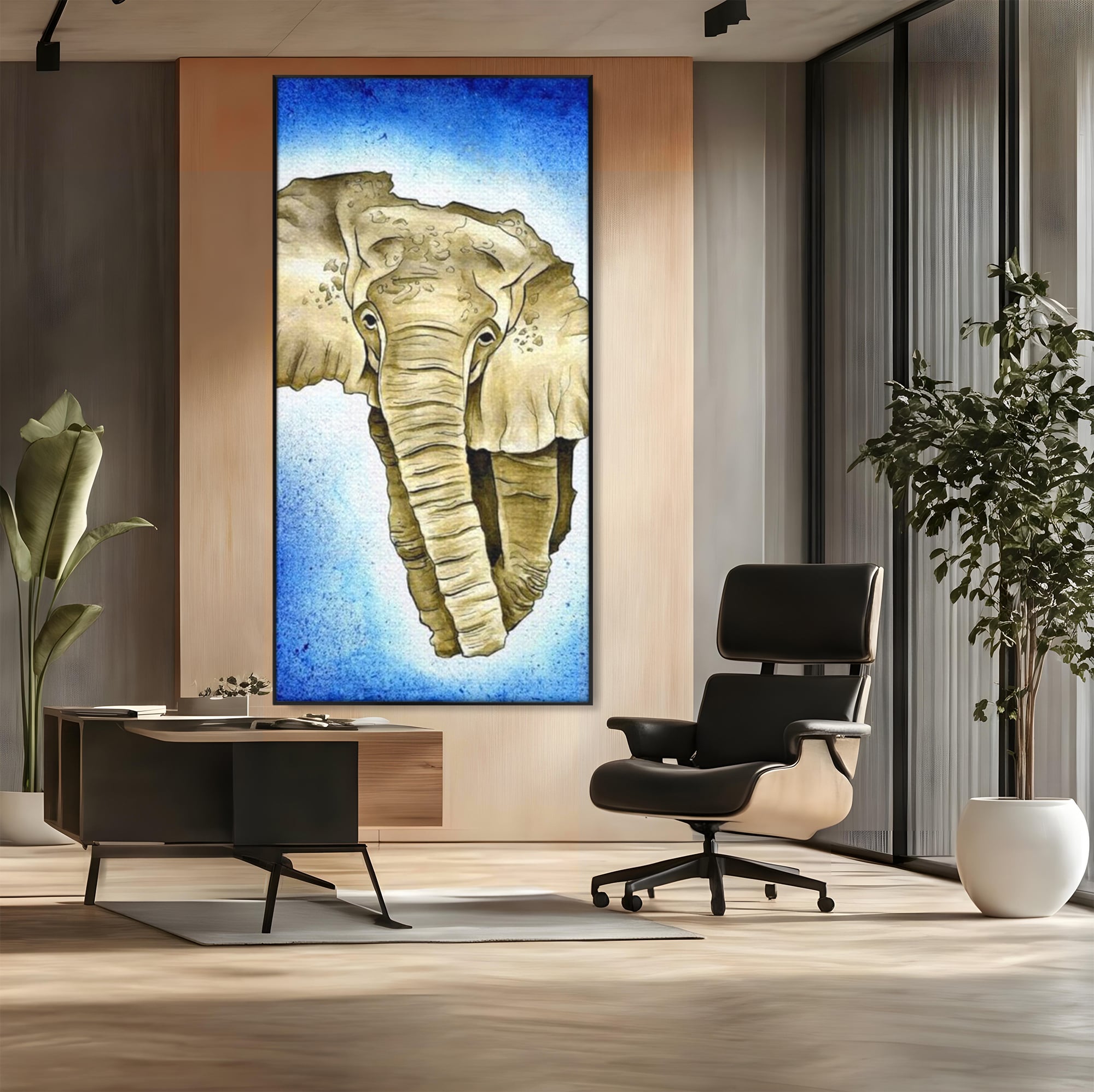 Leinwand Premium Canvas Wall Art, LuxCanva® L1005, Herald of the Great African Sea, Afrika, Elefant, Portrait, Tropen, Fauna, Savanne, Safari, Ökosystem