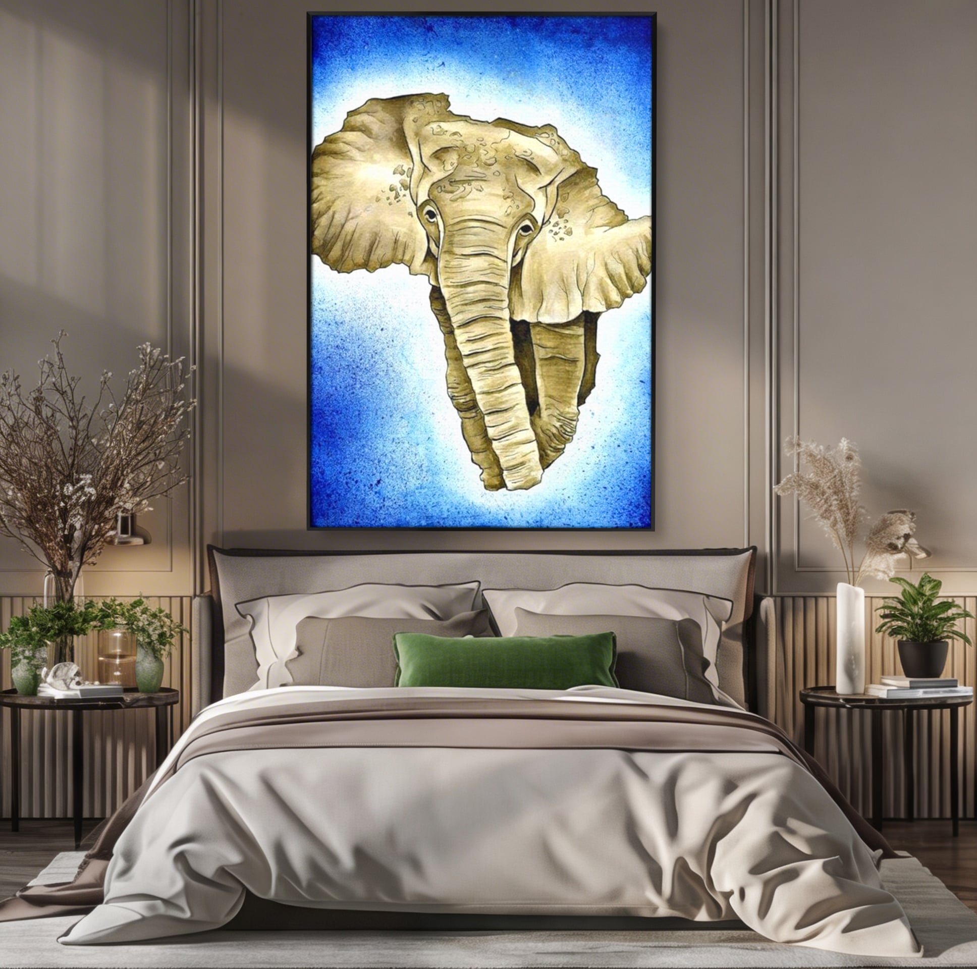 Leinwand Premium Canvas Wall Art, LuxCanva® L1005, Herald of the Great African Sea, Afrika, Elefant, Portrait, Tropen, Fauna, Savanne, Safari, Ökosystem