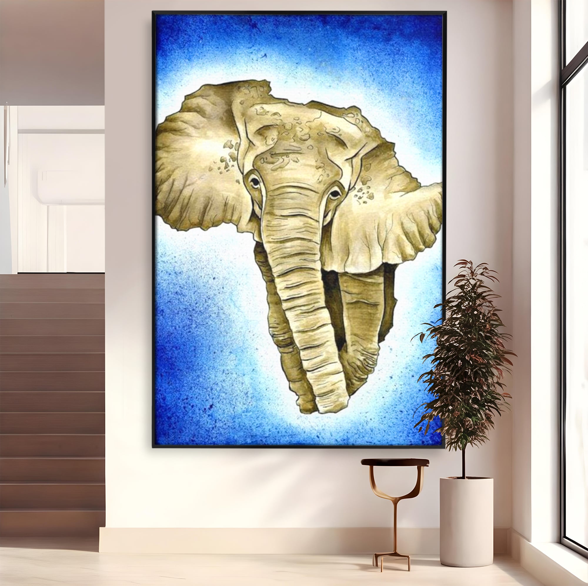 Leinwand Premium Canvas Wall Art, LuxCanva® L1005, Herald of the Great African Sea, Afrika, Elefant, Portrait, Tropen, Fauna, Savanne, Safari, Ökosystem