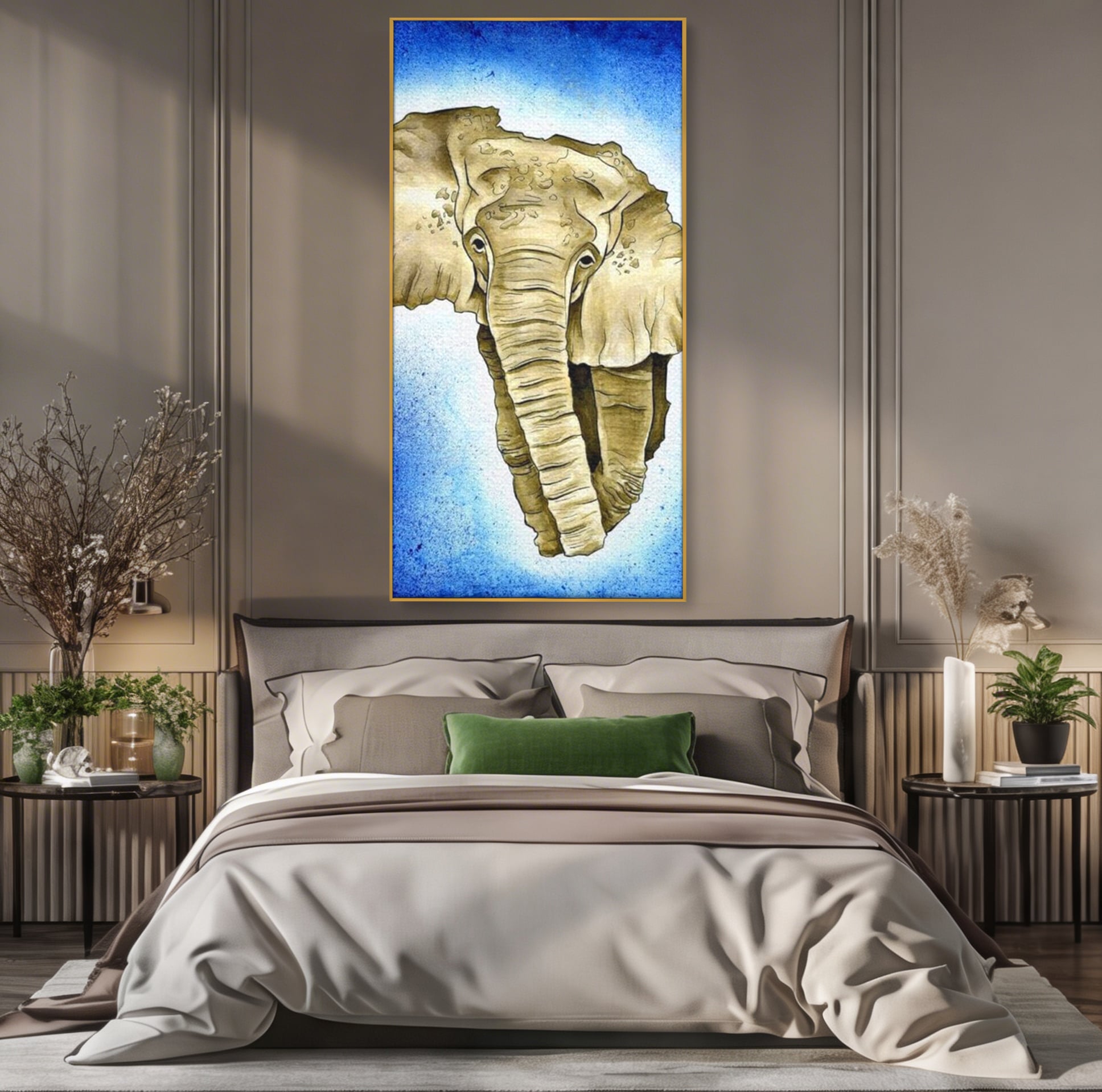 Leinwand Premium Canvas Wall Art, LuxCanva® L1005, Herald of the Great African Sea, Afrika, Elefant, Portrait, Tropen, Fauna, Savanne, Safari, Ökosystem