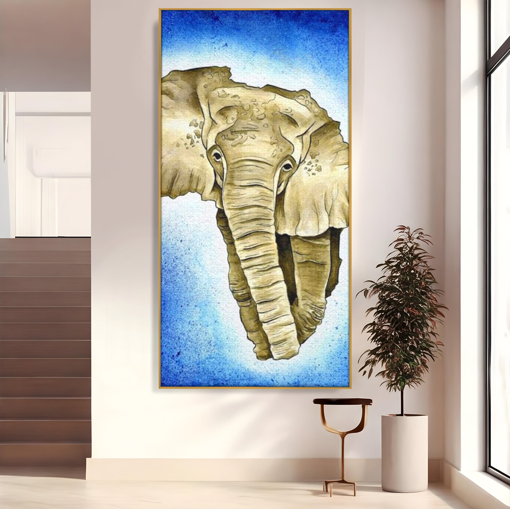 Leinwand Premium Canvas Wall Art, LuxCanva® L1005, Herald of the Great African Sea, Afrika, Elefant, Portrait, Tropen, Fauna, Savanne, Safari, Ökosystem