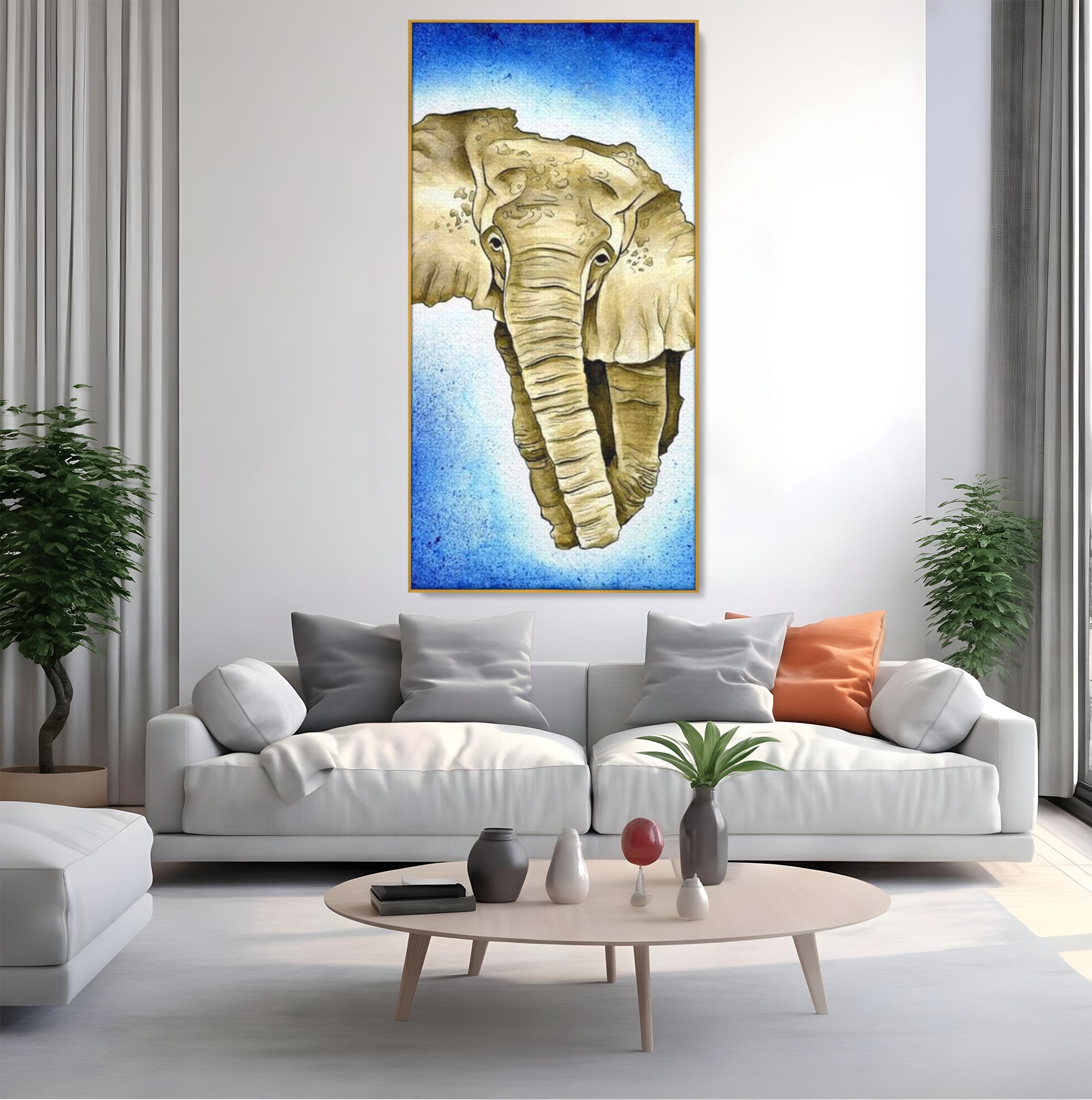 Leinwand Premium Canvas Wall Art, LuxCanva® L1005, Herald of the Great African Sea, Afrika, Elefant, Portrait, Tropen, Fauna, Savanne, Safari, Ökosystem