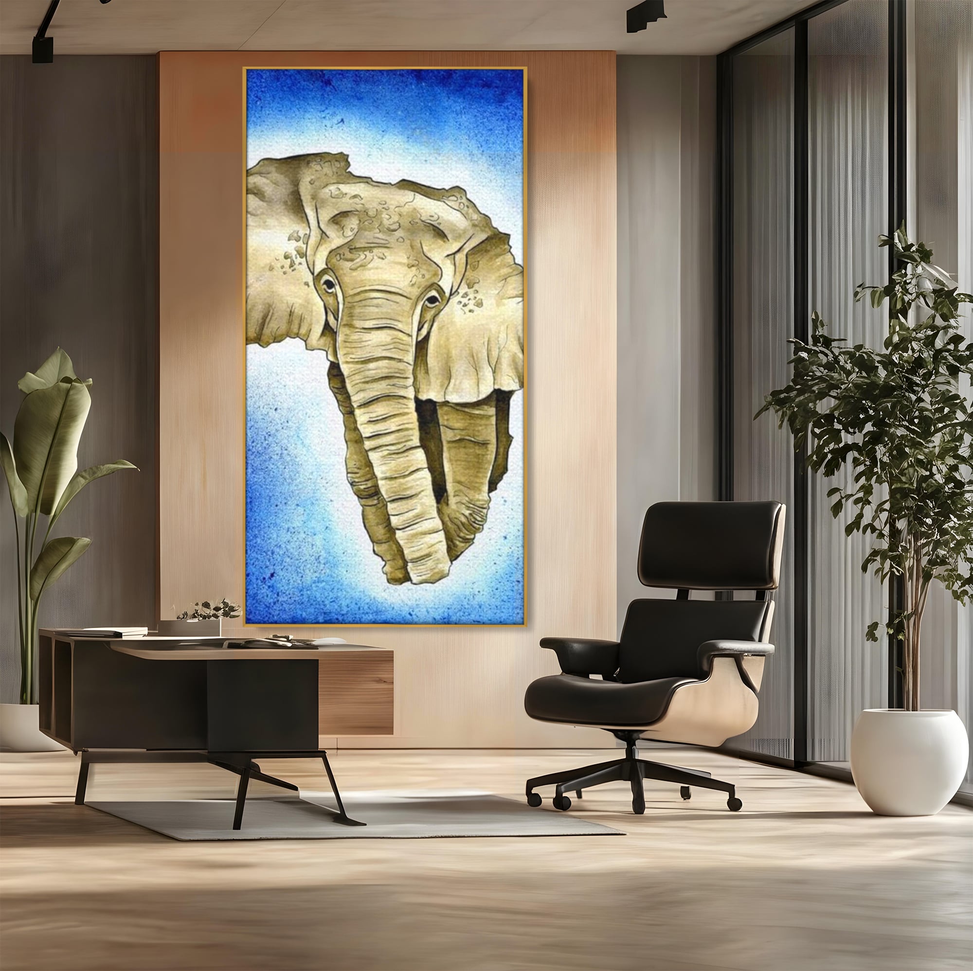 Leinwand Premium Canvas Wall Art, LuxCanva® L1005, Herald of the Great African Sea, Afrika, Elefant, Portrait, Tropen, Fauna, Savanne, Safari, Ökosystem