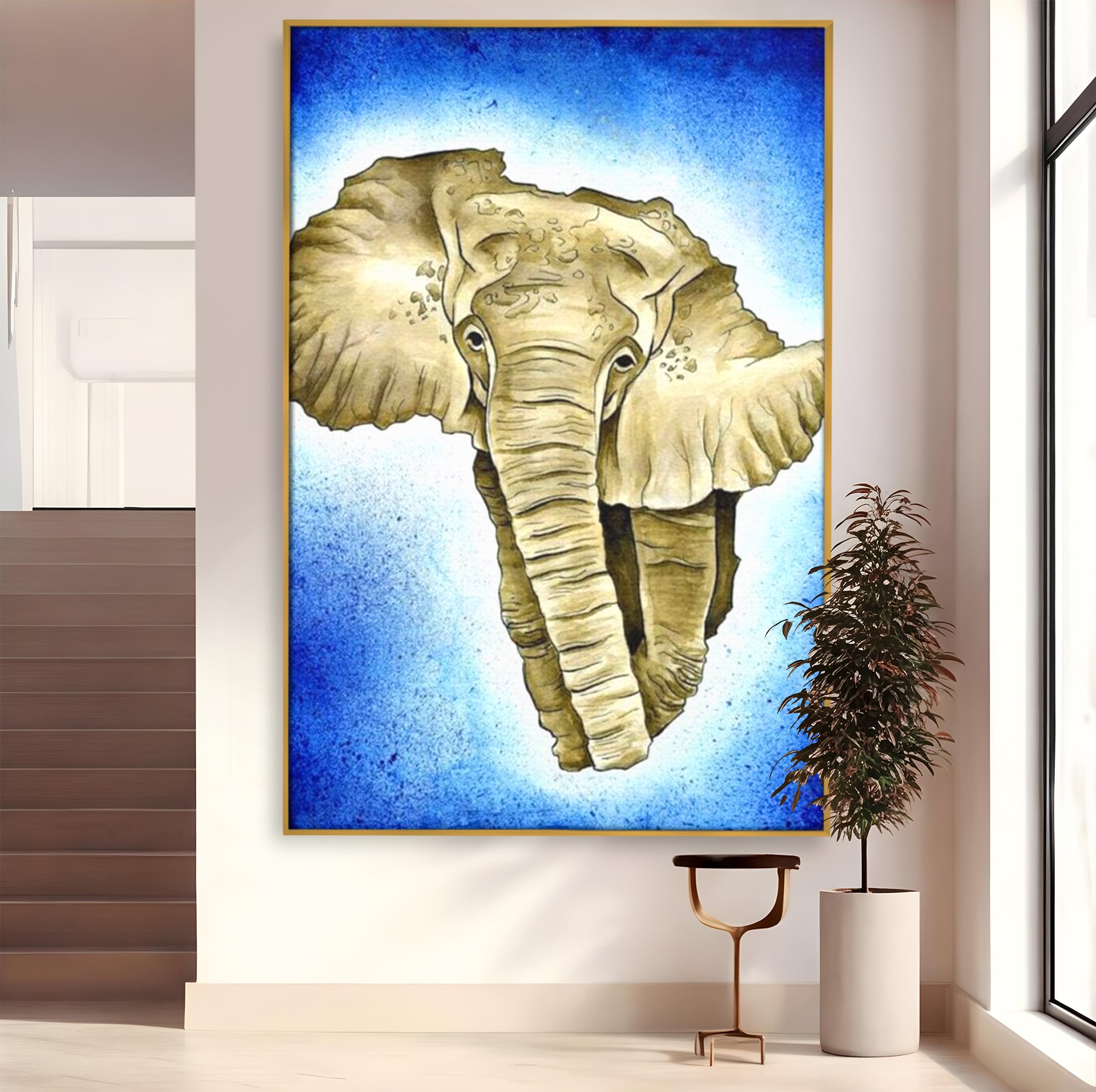 Leinwand Premium Canvas Wall Art, LuxCanva® L1005, Herald of the Great African Sea, Afrika, Elefant, Portrait, Tropen, Fauna, Savanne, Safari, Ökosystem