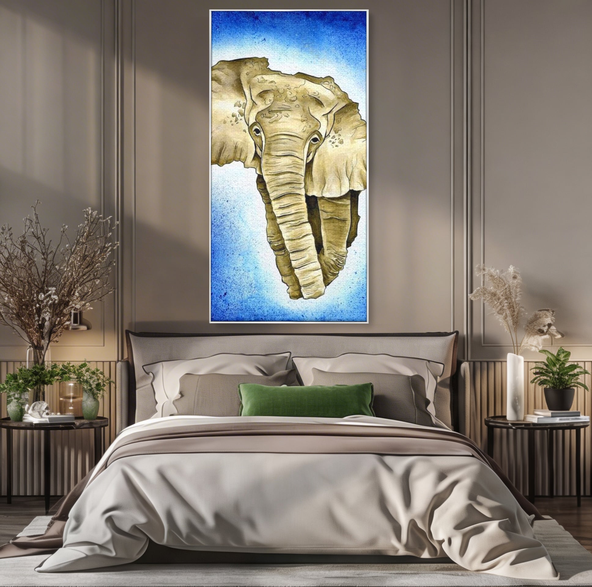 Leinwand Premium Canvas Wall Art, LuxCanva® L1005, Herald of the Great African Sea, Afrika, Elefant, Portrait, Tropen, Fauna, Savanne, Safari, Ökosystem