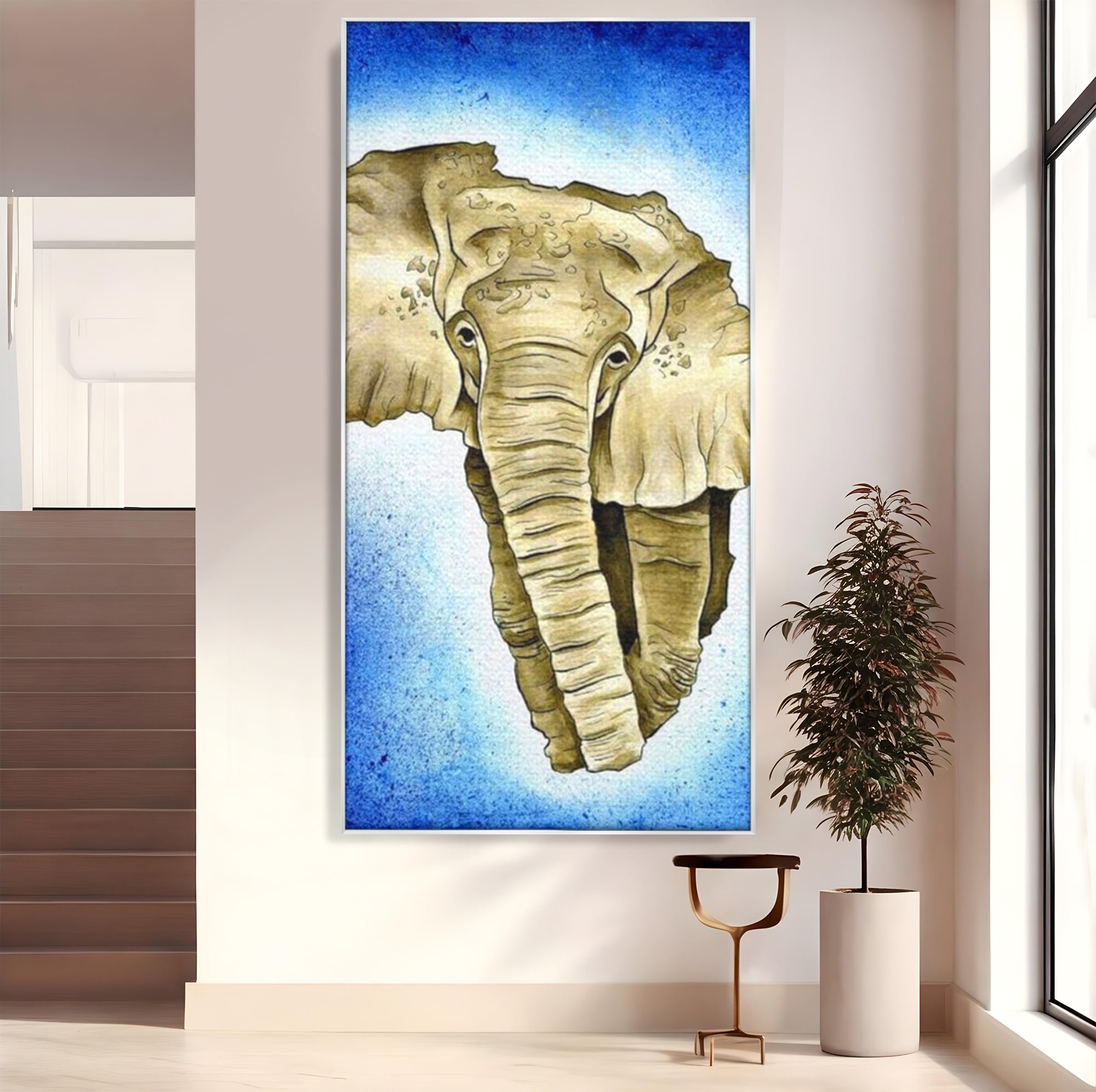 Leinwand Premium Canvas Wall Art, LuxCanva® L1005, Herald of the Great African Sea, Afrika, Elefant, Portrait, Tropen, Fauna, Savanne, Safari, Ökosystem