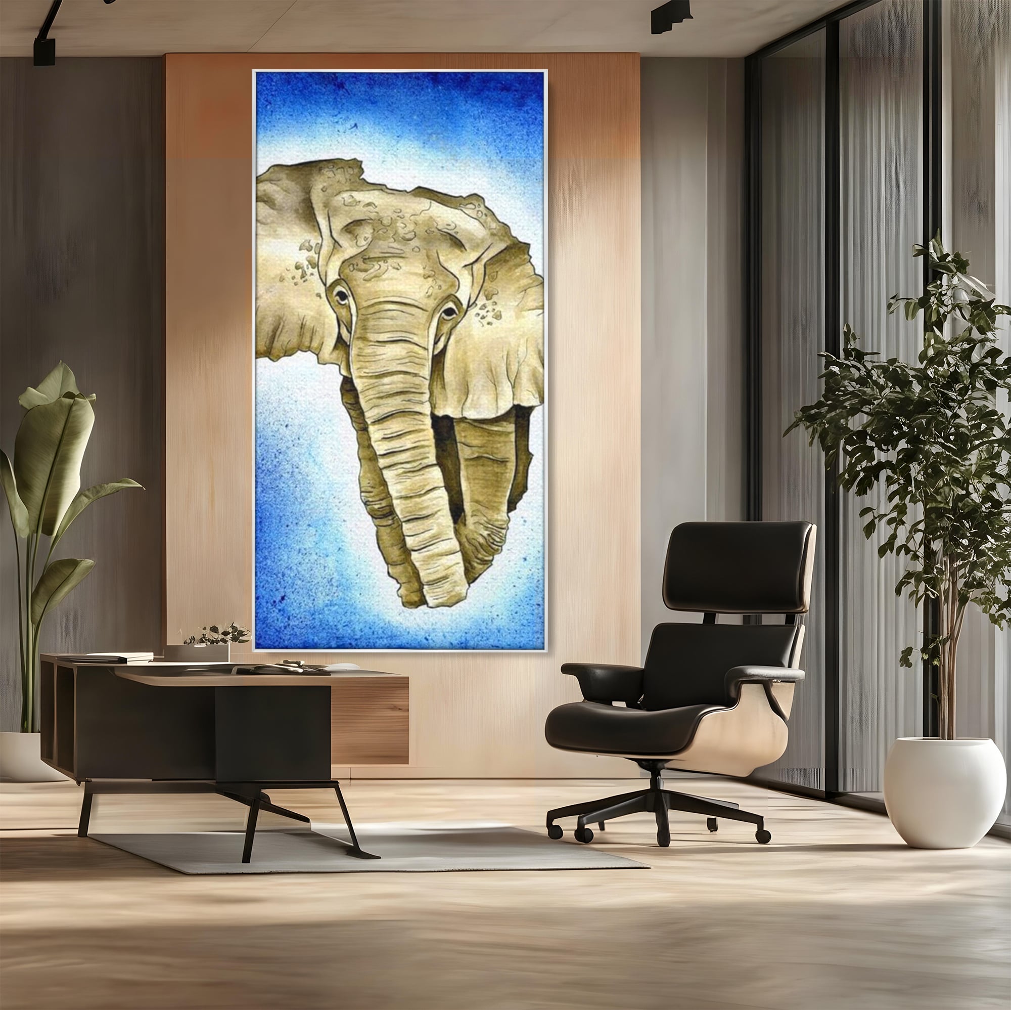 Leinwand Premium Canvas Wall Art, LuxCanva® L1005, Herald of the Great African Sea, Afrika, Elefant, Portrait, Tropen, Fauna, Savanne, Safari, Ökosystem