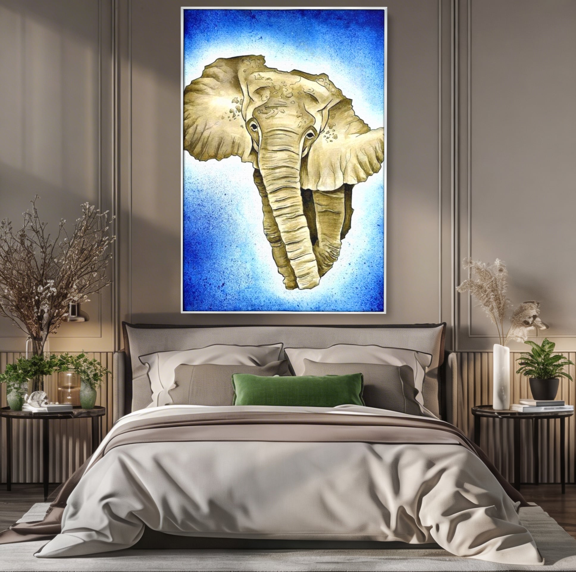 Leinwand Premium Canvas Wall Art, LuxCanva® L1005, Herald of the Great African Sea, Afrika, Elefant, Portrait, Tropen, Fauna, Savanne, Safari, Ökosystem
