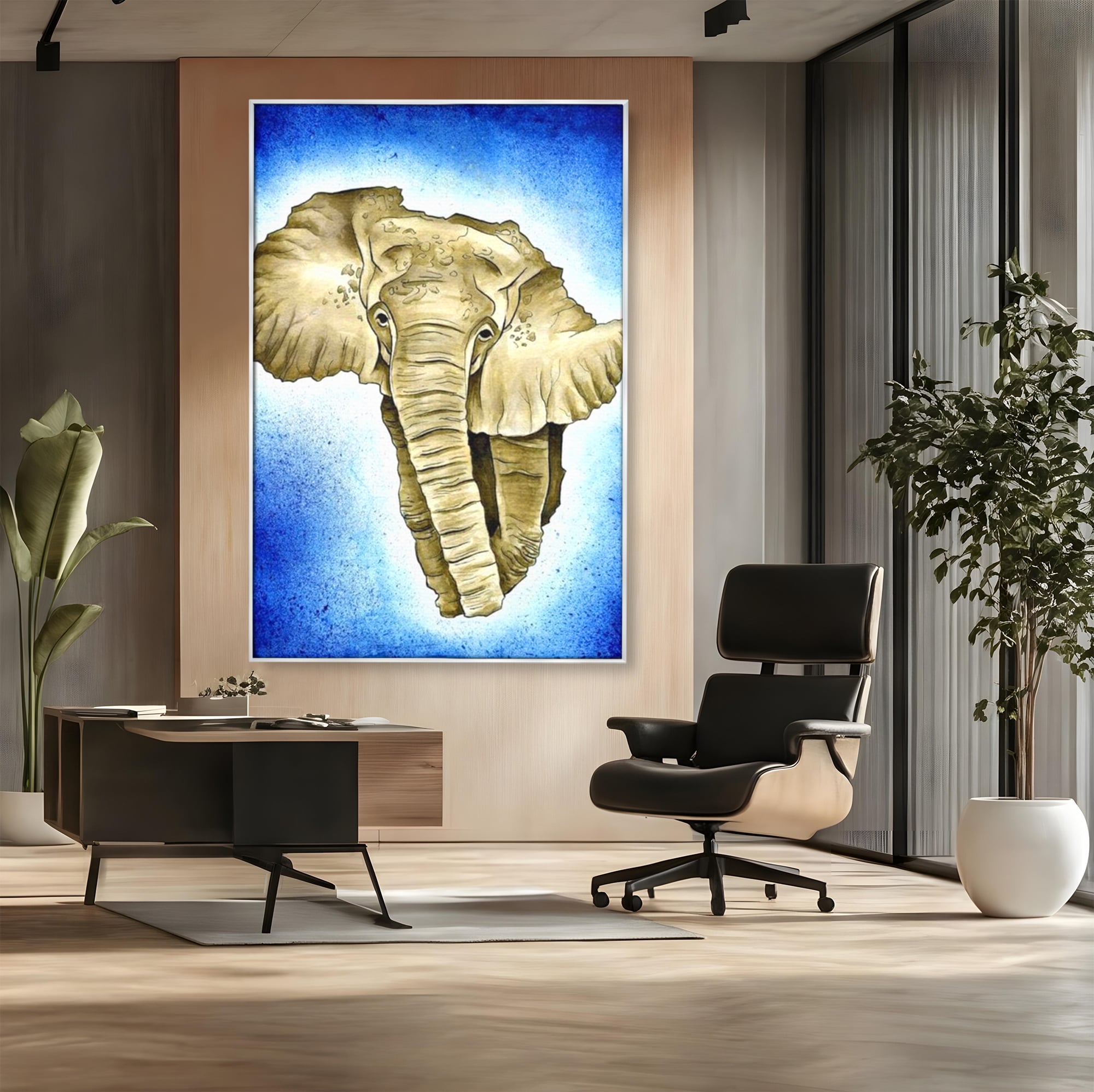 Leinwand Premium Canvas Wall Art, LuxCanva® L1005, Herald of the Great African Sea, Afrika, Elefant, Portrait, Tropen, Fauna, Savanne, Safari, Ökosystem