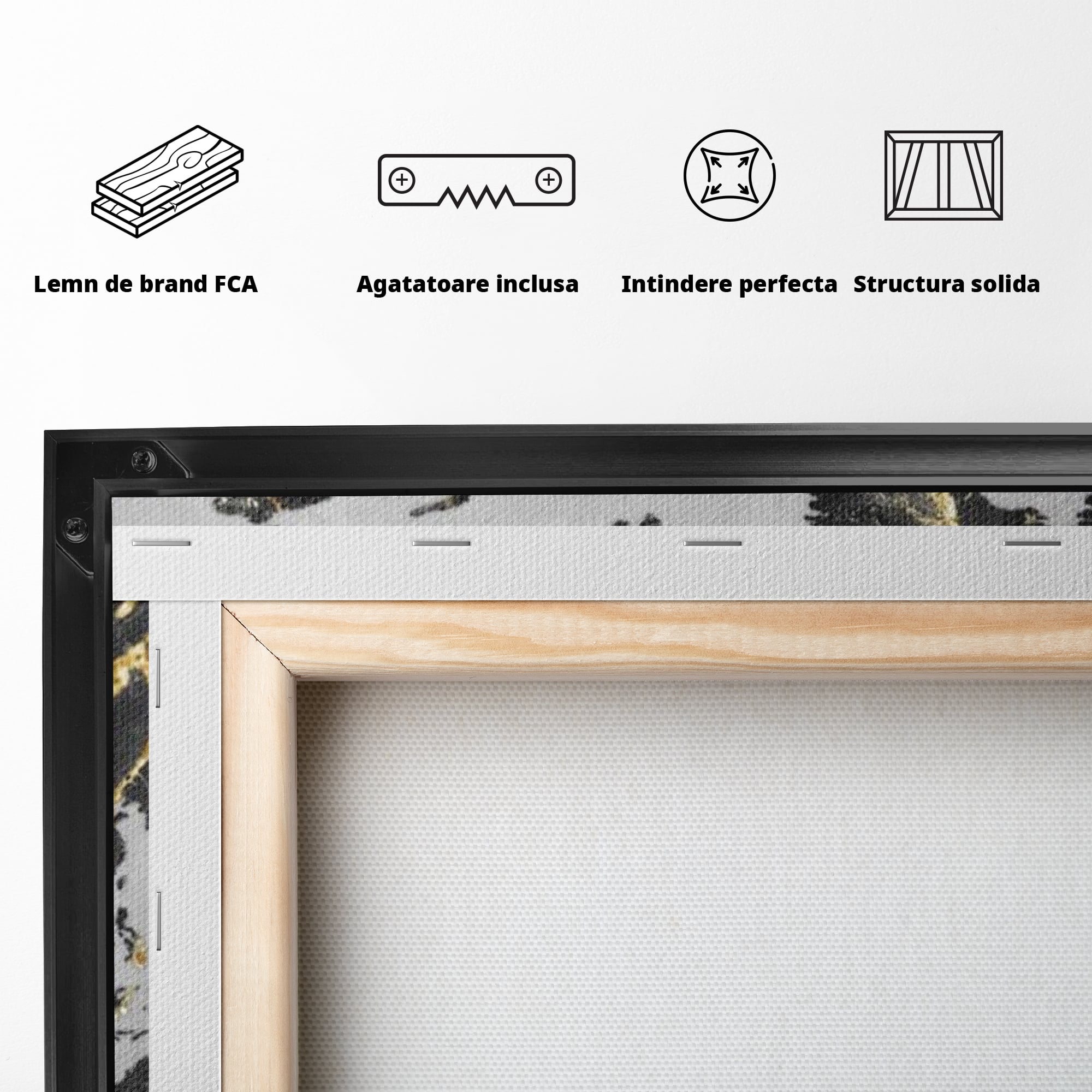 Tablou Canvas Premium, LuxCanva® L1006, Lumea in Marmura si Aur, Harta, Mapamond, Auriu, Negru, Lux, Marmura, Glam, Gold, Arta Murala, Contemporan, Minimalist