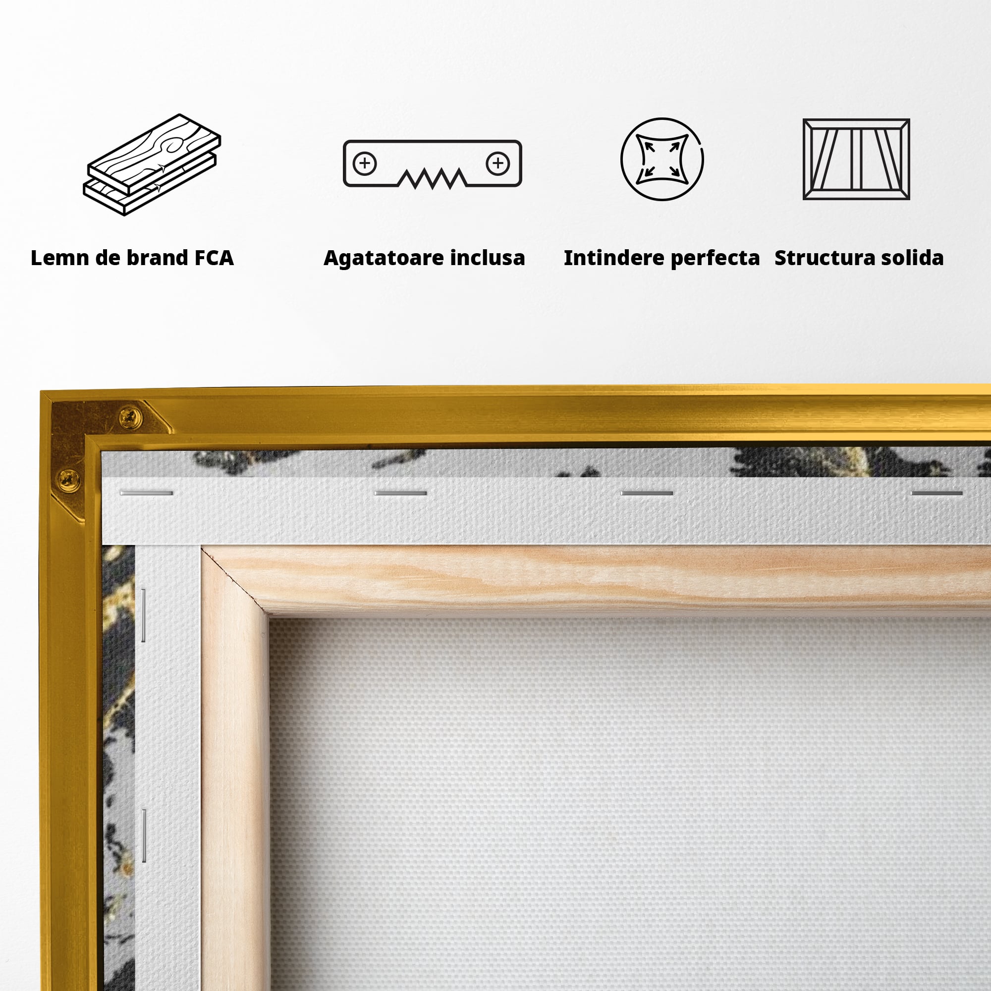 Tablou Canvas Premium, LuxCanva® L1006, Lumea in Marmura si Aur, Harta, Mapamond, Auriu, Negru, Lux, Marmura, Glam, Gold, Arta Murala, Contemporan, Minimalist
