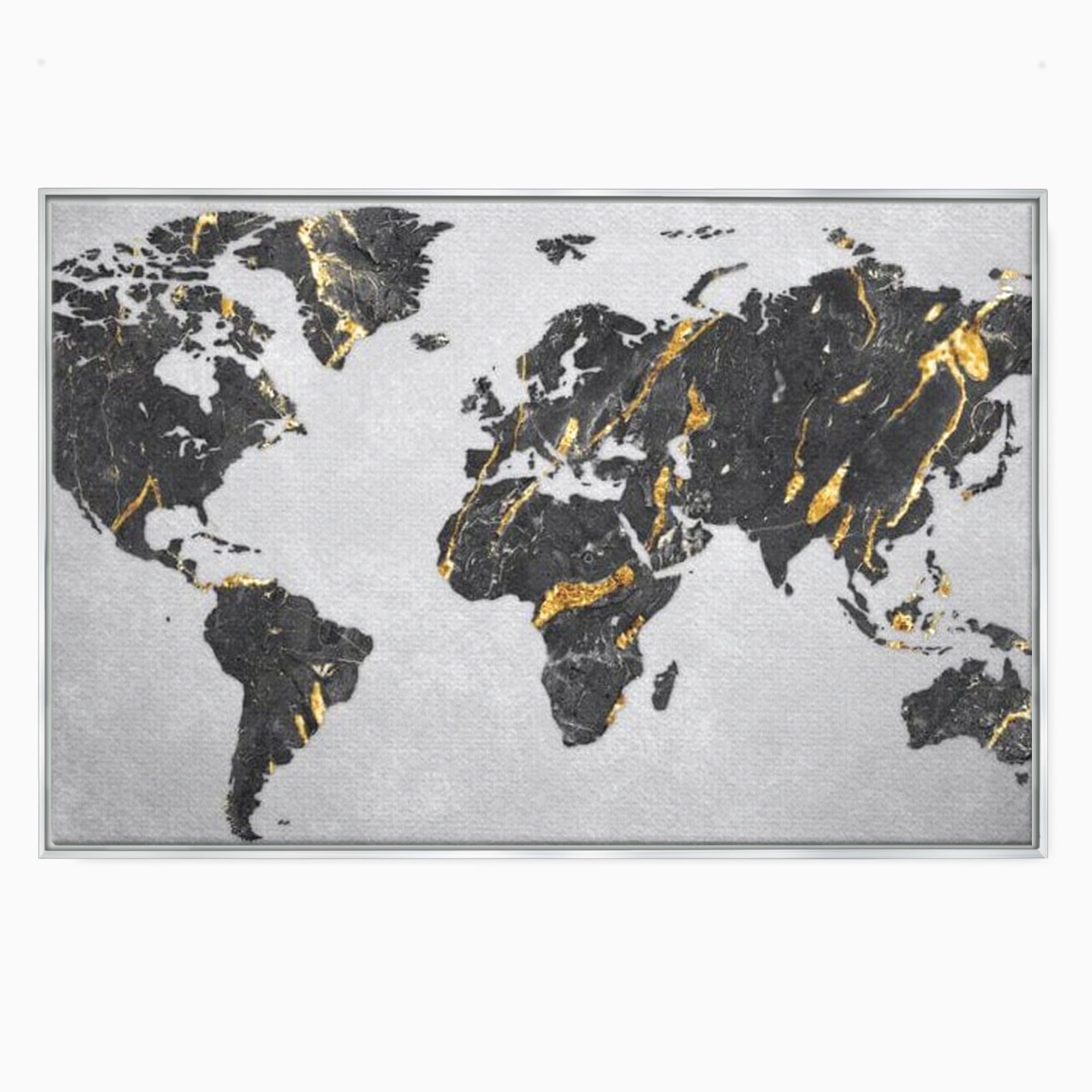 Tablou Canvas Premium, LuxCanva® L1006, Lumea in Marmura si Aur, Harta, Mapamond, Auriu, Negru, Lux, Marmura, Glam, Gold, Arta Murala, Contemporan, Minimalist