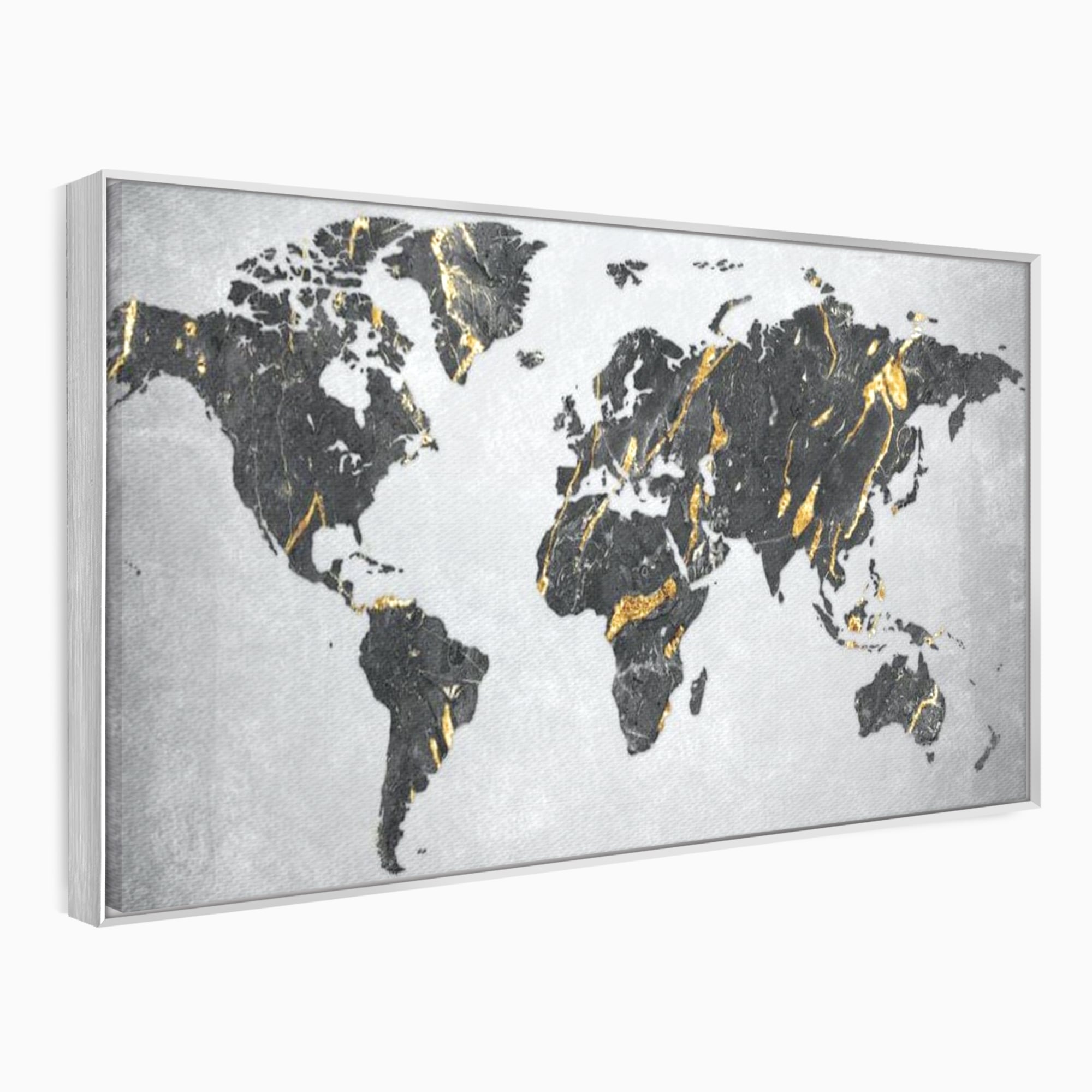 Tablou Canvas Premium, LuxCanva® L1006, Lumea in Marmura si Aur, Harta, Mapamond, Auriu, Negru, Lux, Marmura, Glam, Gold, Arta Murala, Contemporan, Minimalist