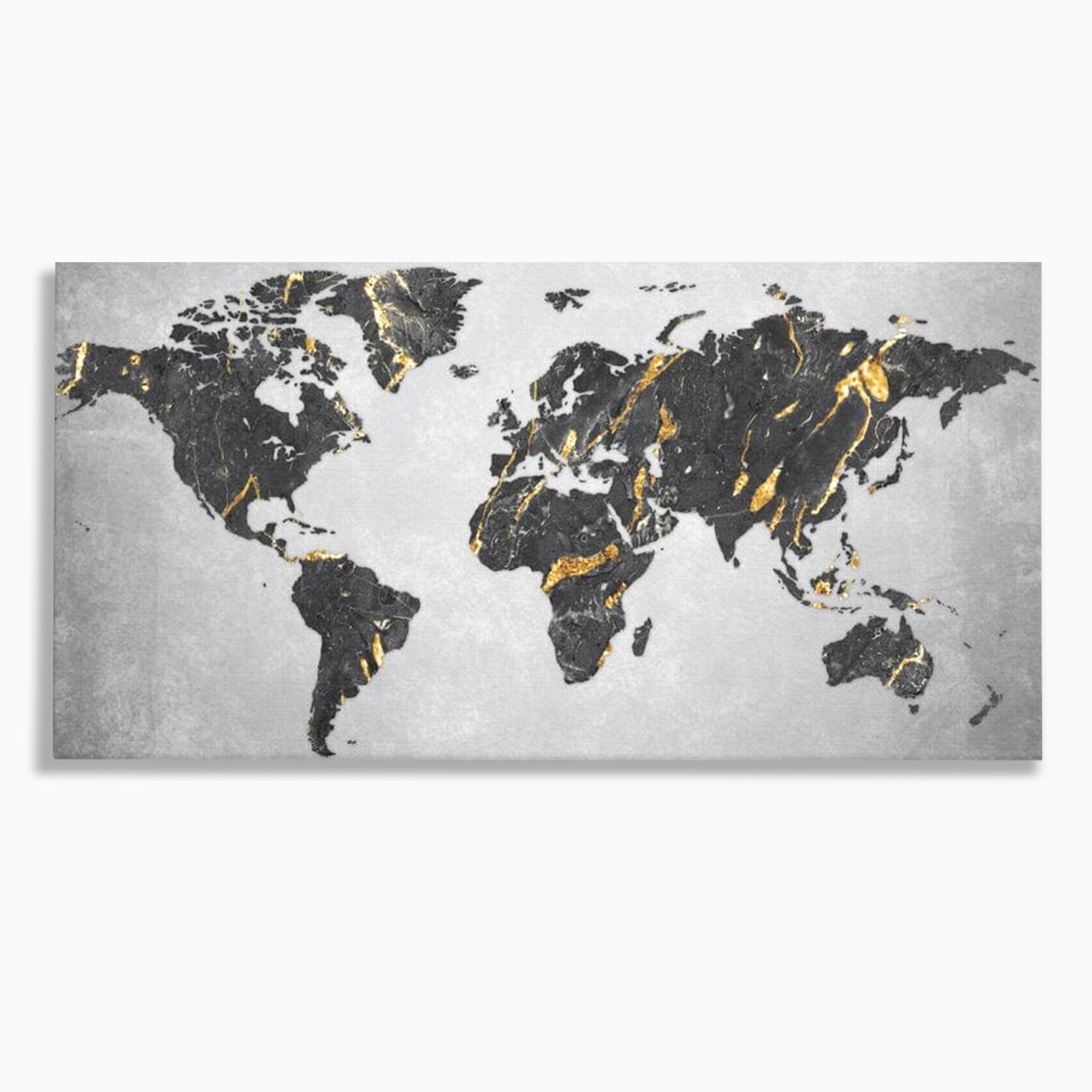 Tablou Canvas Premium, LuxCanva® L1006, Lumea in Marmura si Aur, Harta, Mapamond, Auriu, Negru, Lux, Marmura, Glam, Gold, Arta Murala, Contemporan, Minimalist