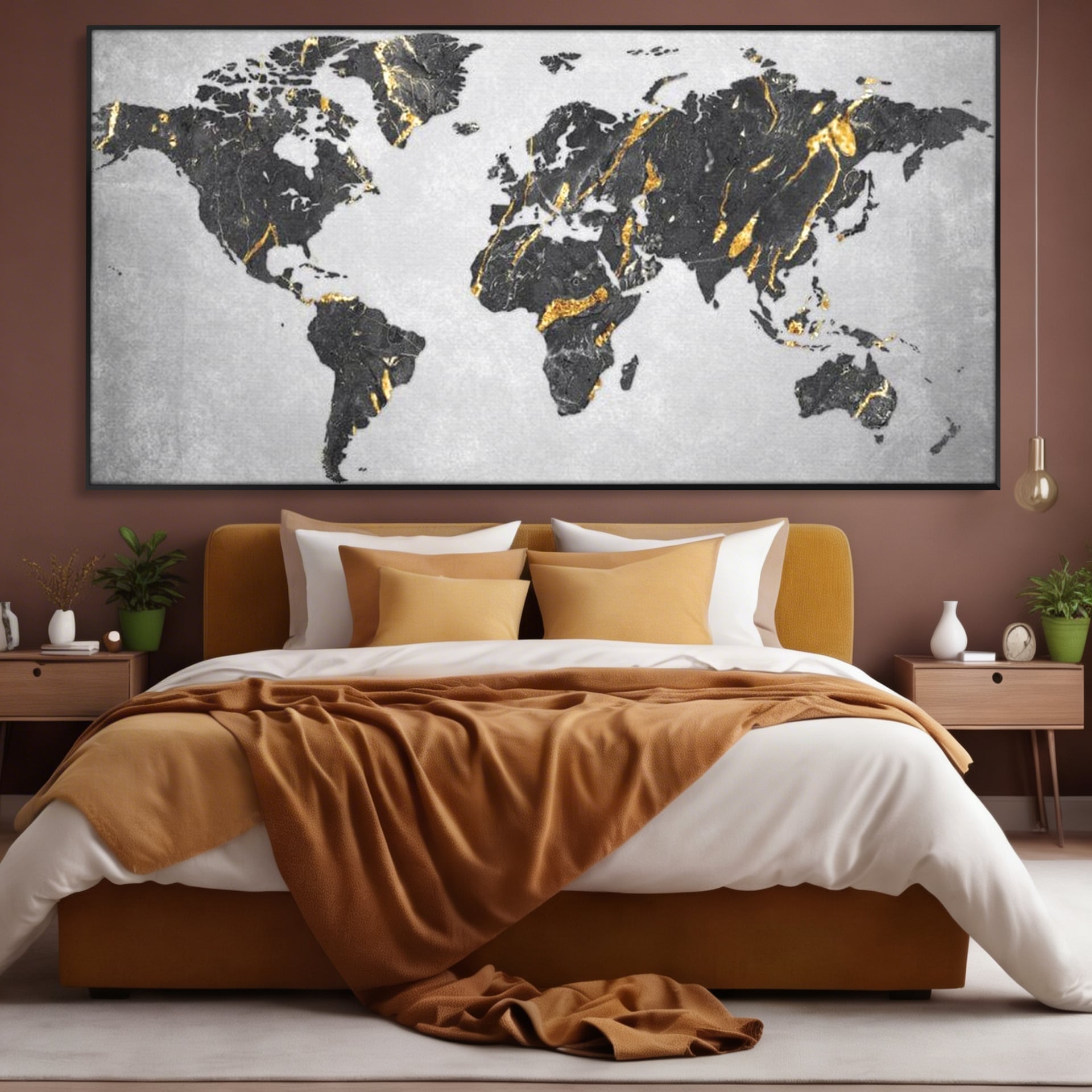 Tablou Canvas Premium, LuxCanva® L1006, Lumea in Marmura si Aur, Harta, Mapamond, Auriu, Negru, Lux, Marmura, Glam, Gold, Arta Murala, Contemporan, Minimalist