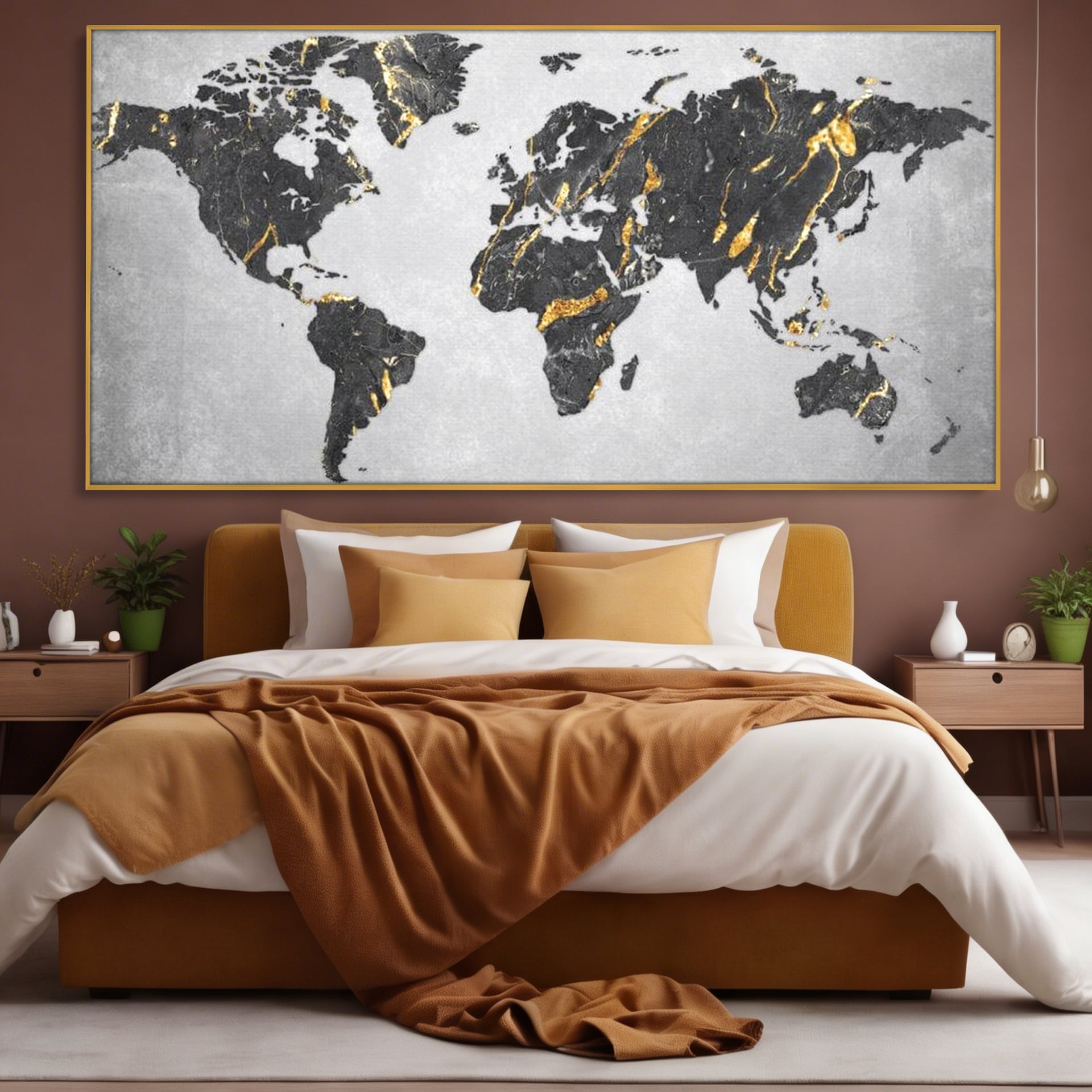 Tablou Canvas Premium, LuxCanva® L1006, Lumea in Marmura si Aur, Harta, Mapamond, Auriu, Negru, Lux, Marmura, Glam, Gold, Arta Murala, Contemporan, Minimalist