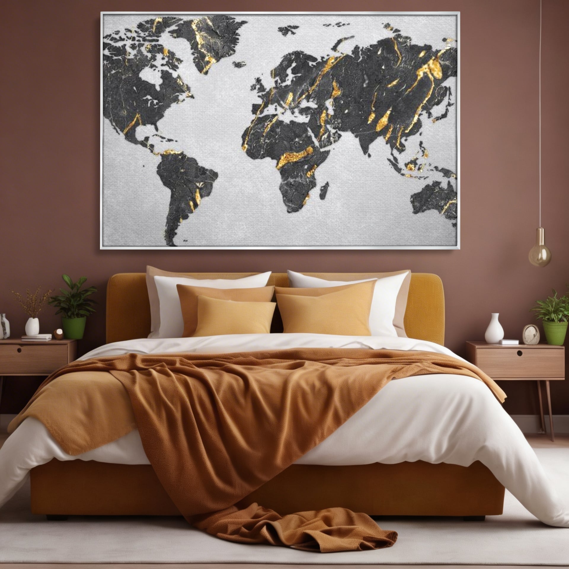 Tablou Canvas Premium, LuxCanva® L1006, Lumea in Marmura si Aur, Harta, Mapamond, Auriu, Negru, Lux, Marmura, Glam, Gold, Arta Murala, Contemporan, Minimalist