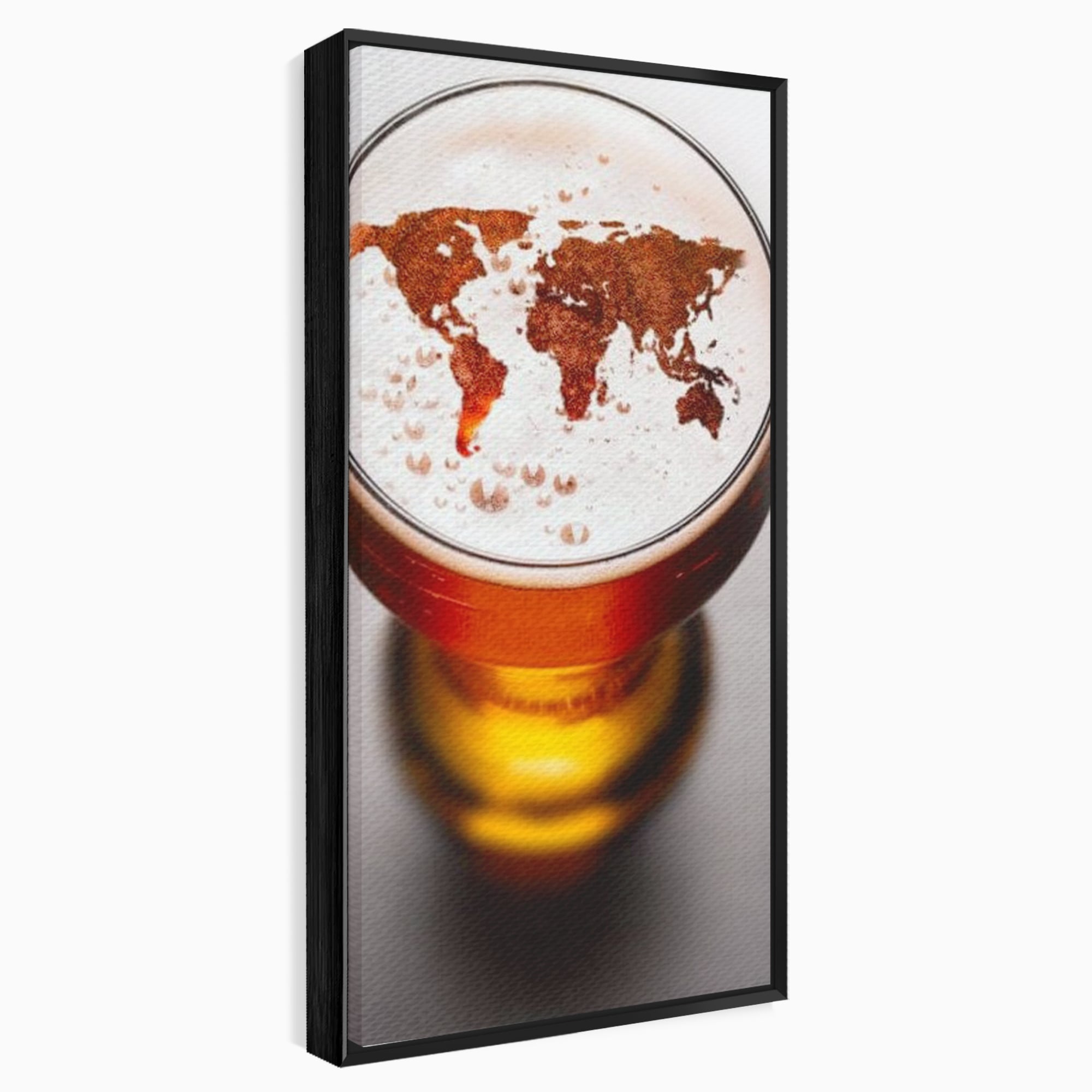 Tablou Canvas Premium, LuxCanva® L1010, Geografie in Pahar, Harta, Pahar, Vintage, Modern, Geografie, Global