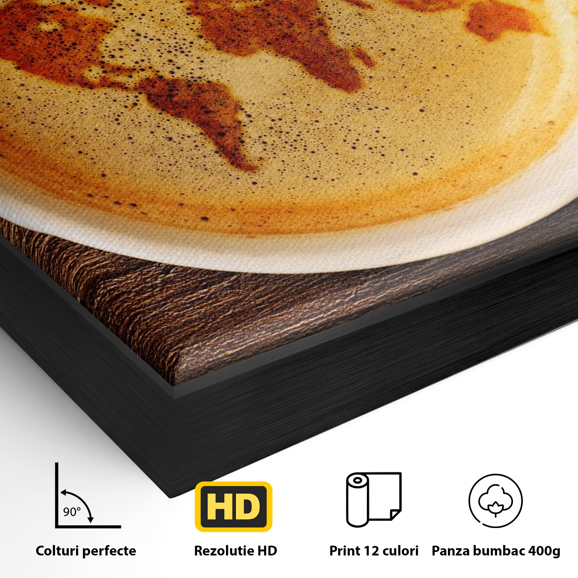 Leinwand Wandkunst Canvas Premium, LuxCanva® L1011, Kontinente in Tasse, Karte, Kaffee, Tasse, modern, künstlerisch, Design, Cafe, Büro, Wohnen, Kinderzimmer