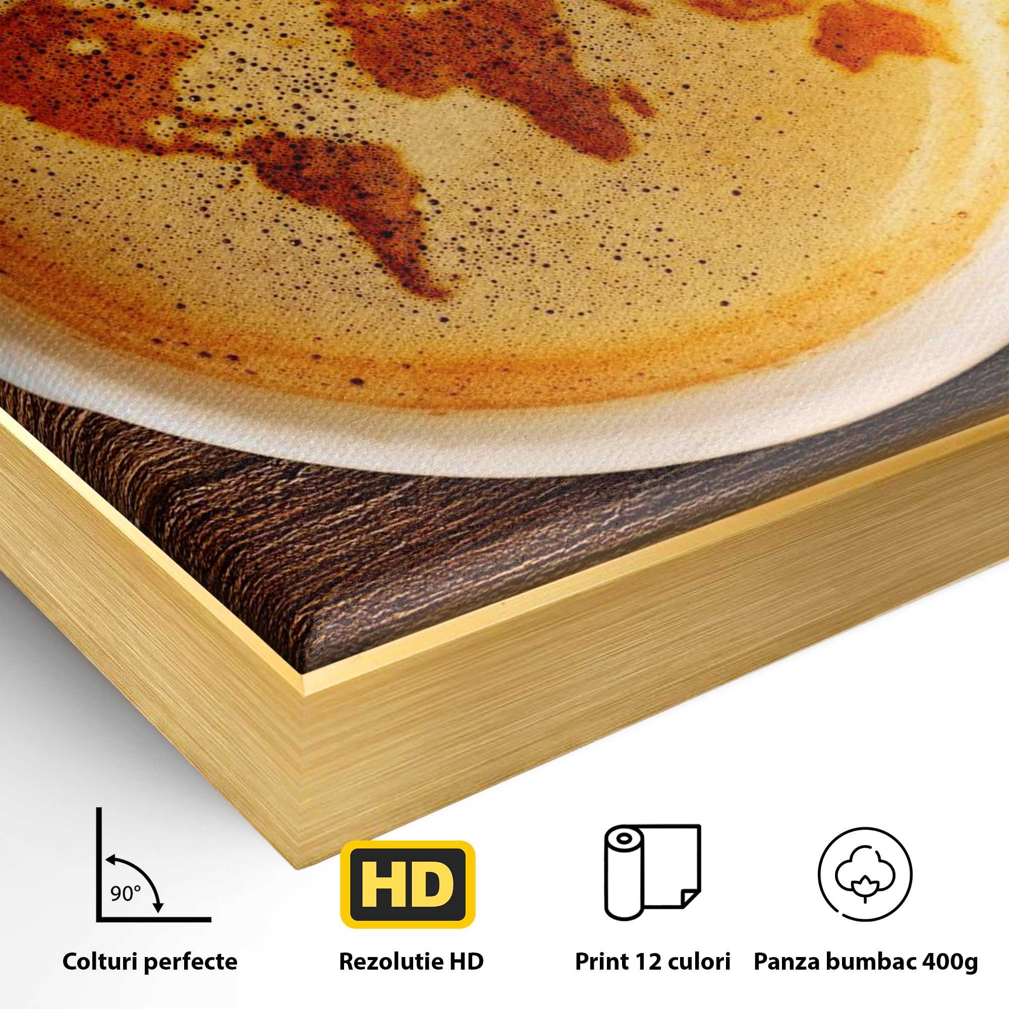 Leinwand Wandkunst Canvas Premium, LuxCanva® L1011, Kontinente in Tasse, Karte, Kaffee, Tasse, modern, künstlerisch, Design, Cafe, Büro, Wohnen, Kinderzimmer