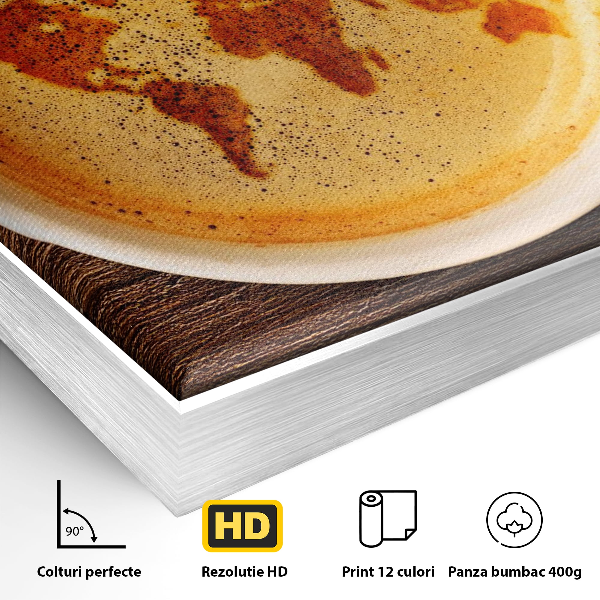 Leinwand Wandkunst Canvas Premium, LuxCanva® L1011, Kontinente in Tasse, Karte, Kaffee, Tasse, modern, künstlerisch, Design, Cafe, Büro, Wohnen, Kinderzimmer