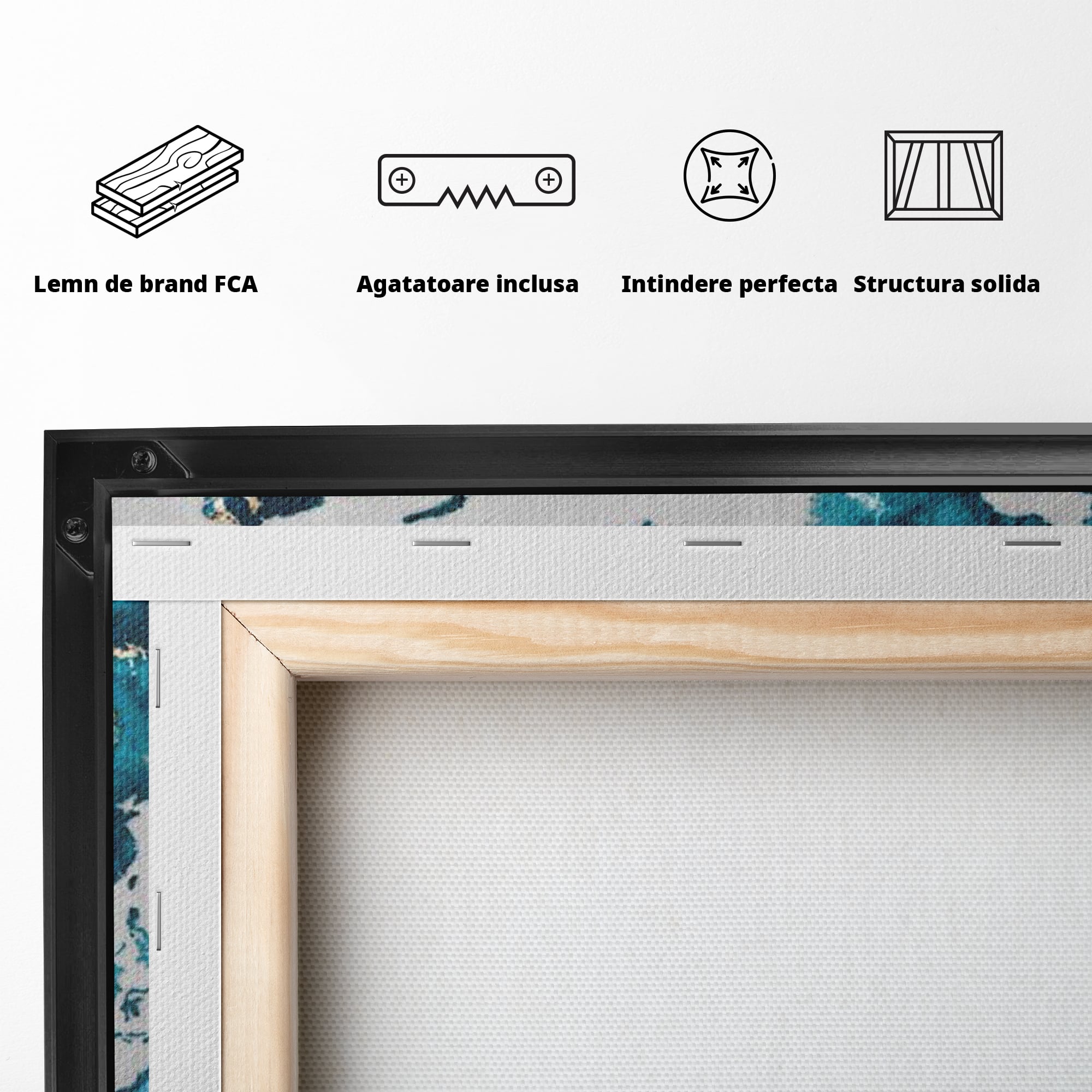 Tablou Canvas Premium, LuxCanva® L1012, Atlas de Safir, Harta, Albastru, Marmura, Auriu, Arta, Geografie, Birou, Living, Camera Copii