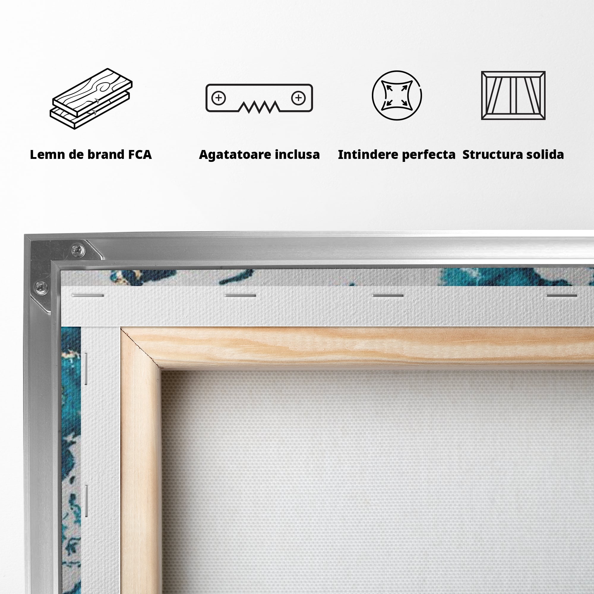 Tablou Canvas Premium, LuxCanva® L1012, Atlas de Safir, Harta, Albastru, Marmura, Auriu, Arta, Geografie, Birou, Living, Camera Copii
