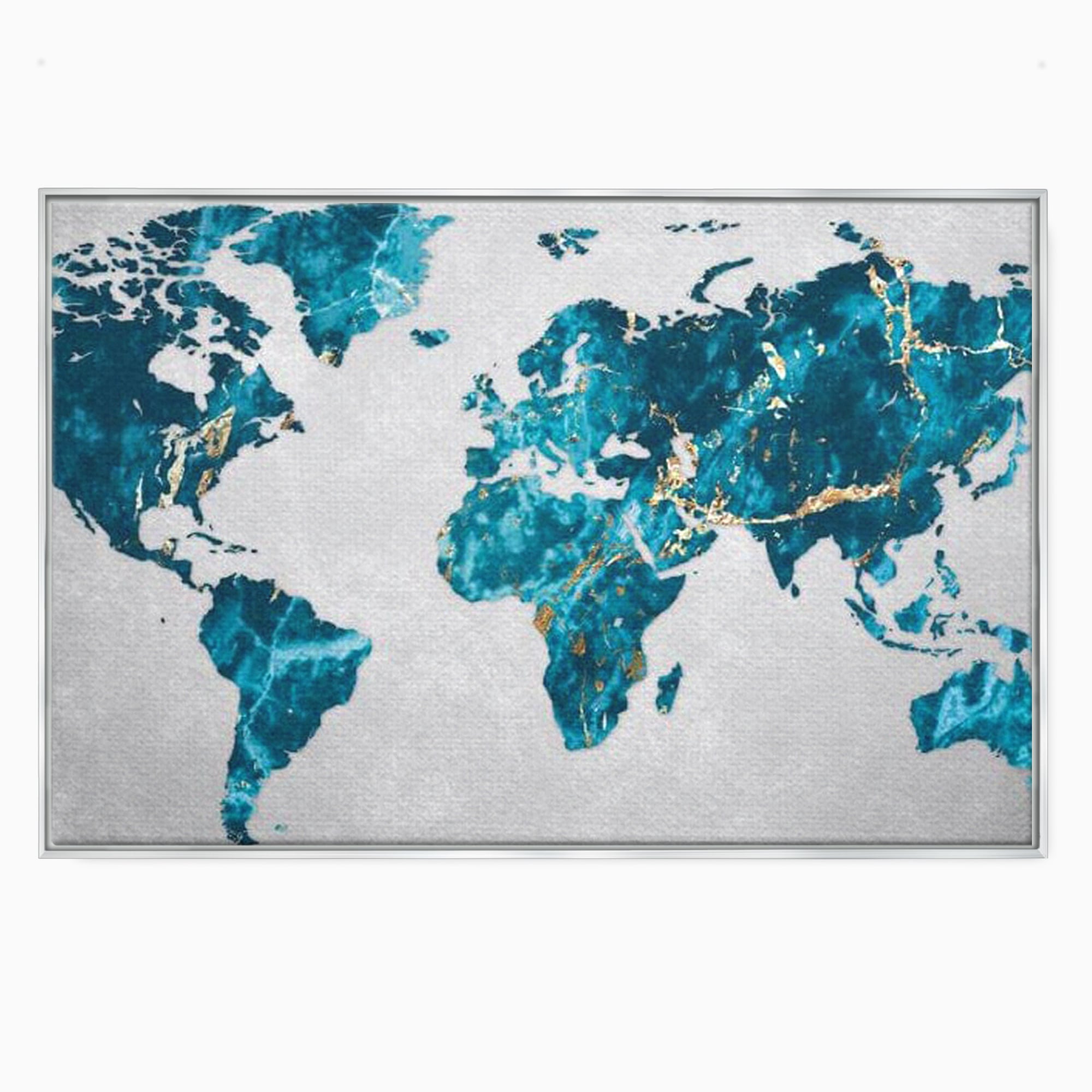 Tablou Canvas Premium, LuxCanva® L1012, Atlas de Safir, Harta, Albastru, Marmura, Auriu, Arta, Geografie, Birou, Living, Camera Copii