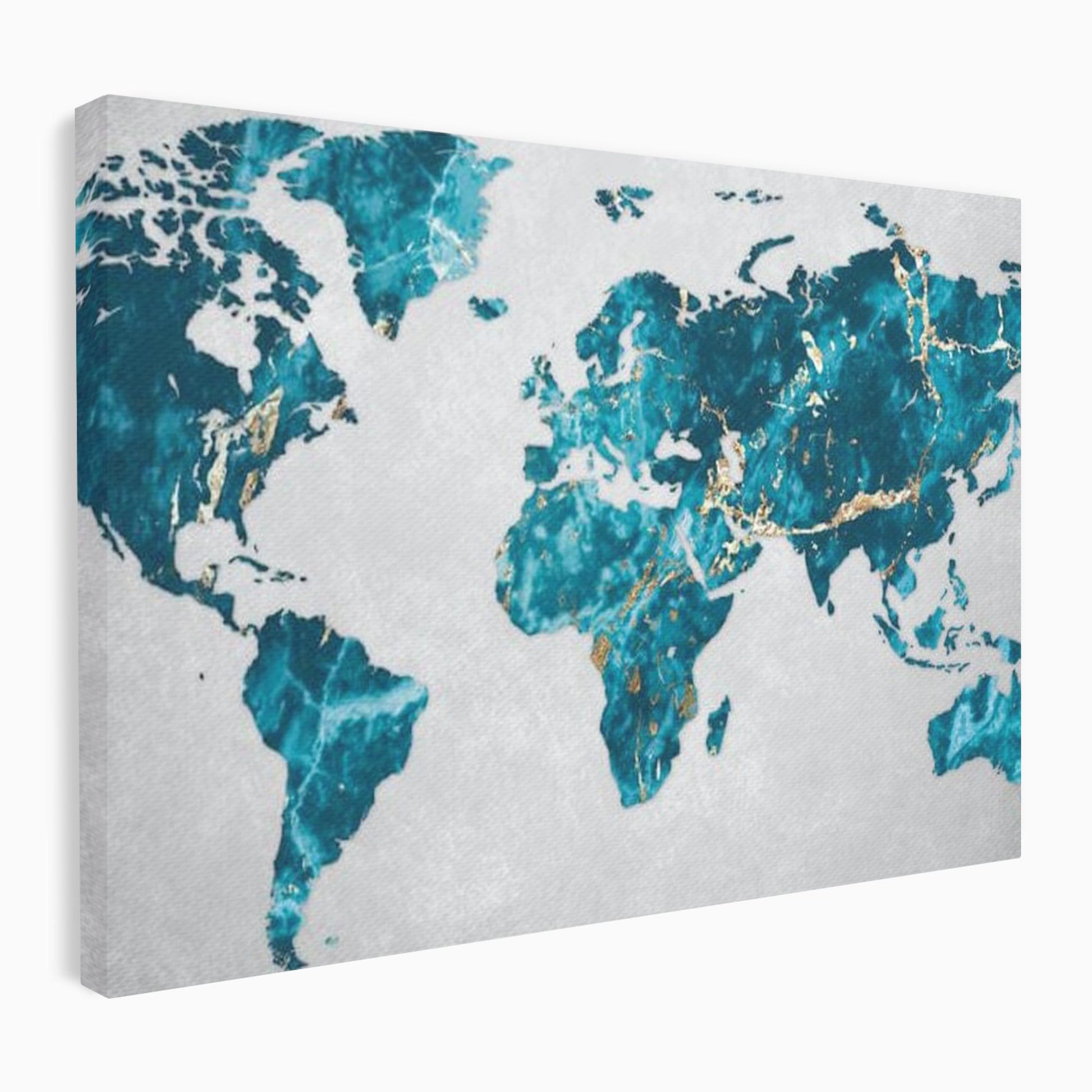 Tablou Canvas Premium, LuxCanva® L1012, Atlas de Safir, Harta, Albastru, Marmura, Auriu, Arta, Geografie, Birou, Living, Camera Copii