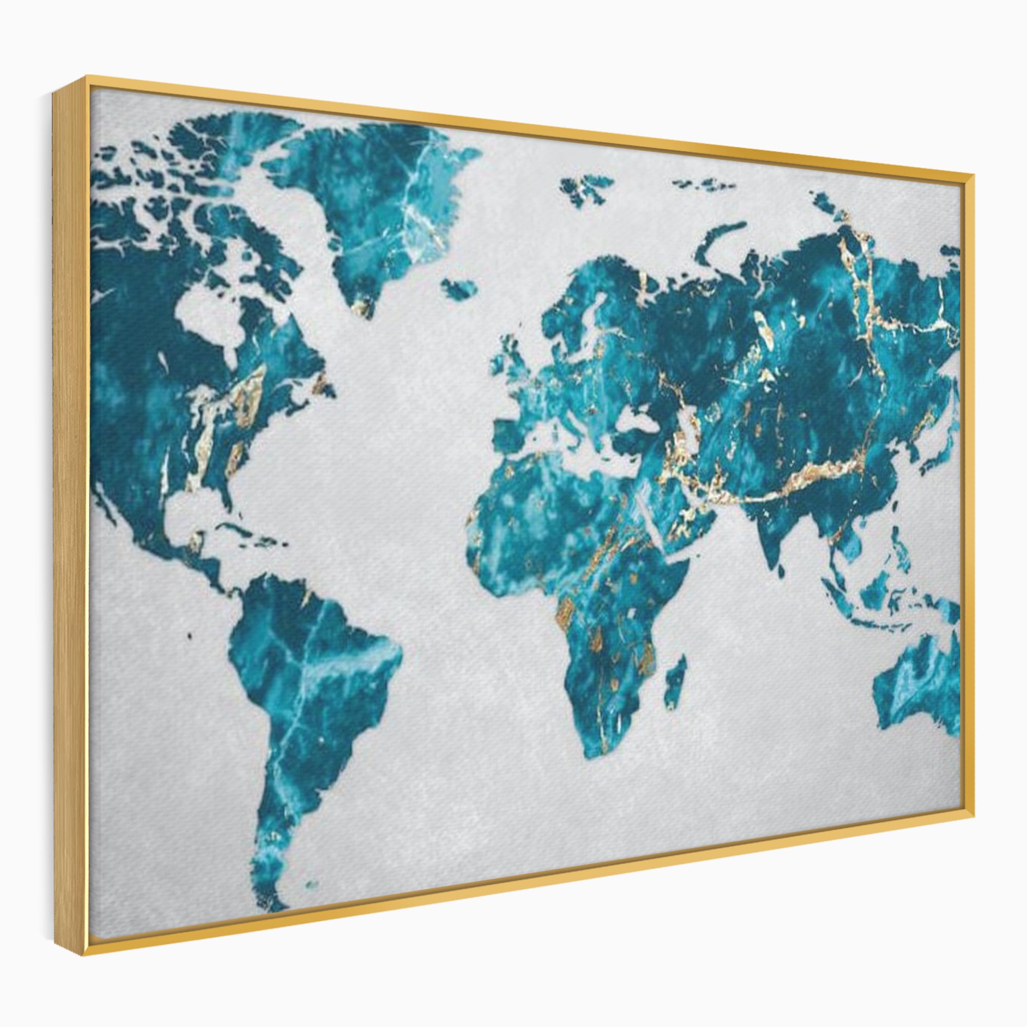 Tablou Canvas Premium, LuxCanva® L1012, Atlas de Safir, Harta, Albastru, Marmura, Auriu, Arta, Geografie, Birou, Living, Camera Copii